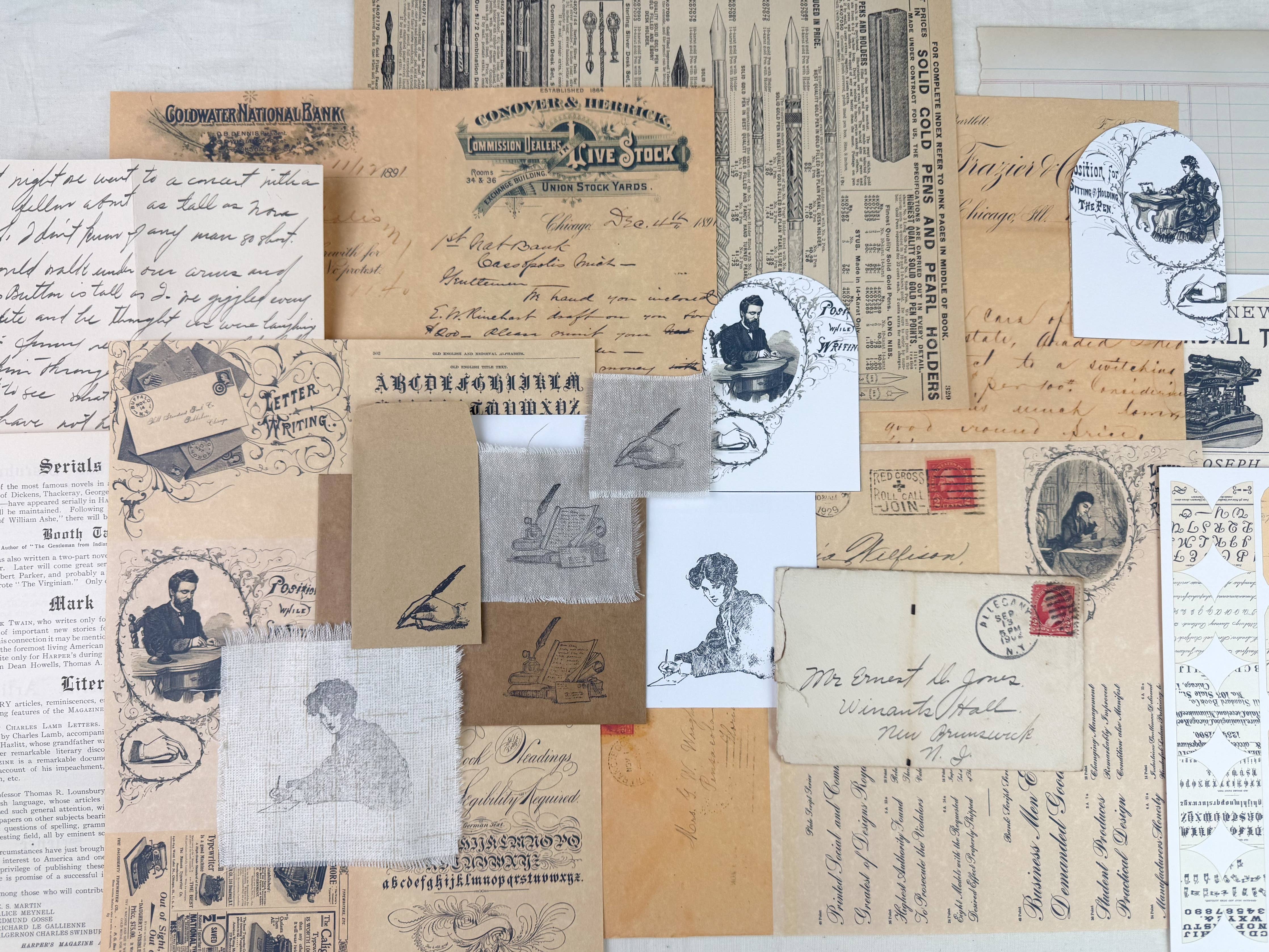Writing Ephemera Kit | Junk Journal Supplies | Vintage Letters & Paper Craft A House of Books