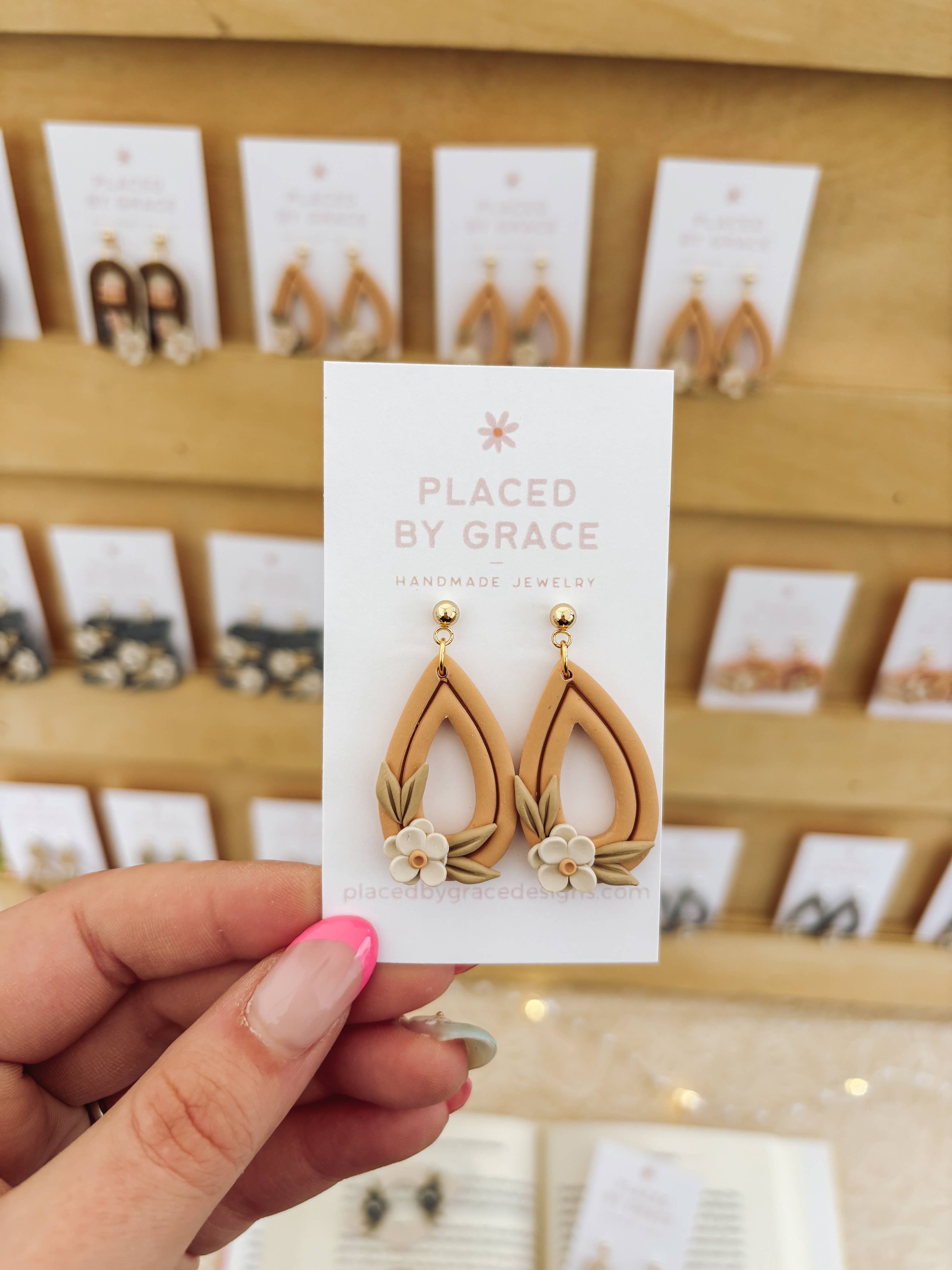Yellow Floral Teardrop Earrings - Placed by Grace