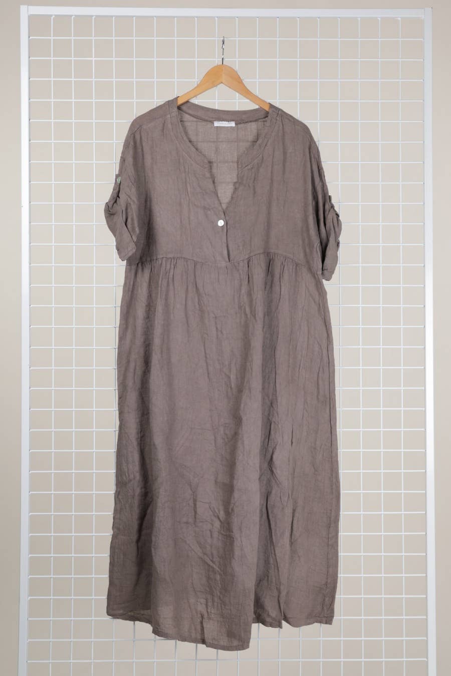 Italian Linen Dress- Single Button