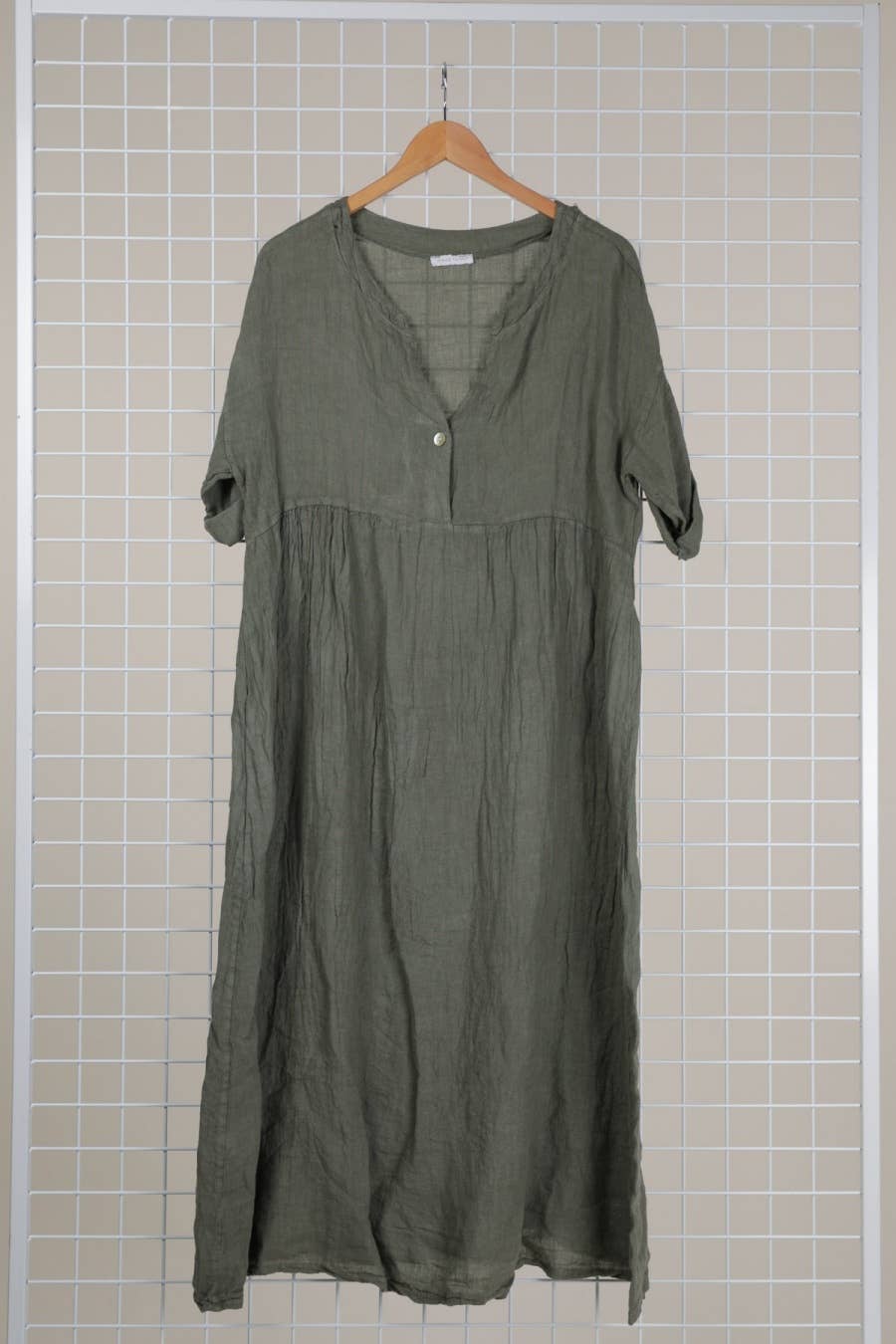 Italian Linen Dress- Single Button
