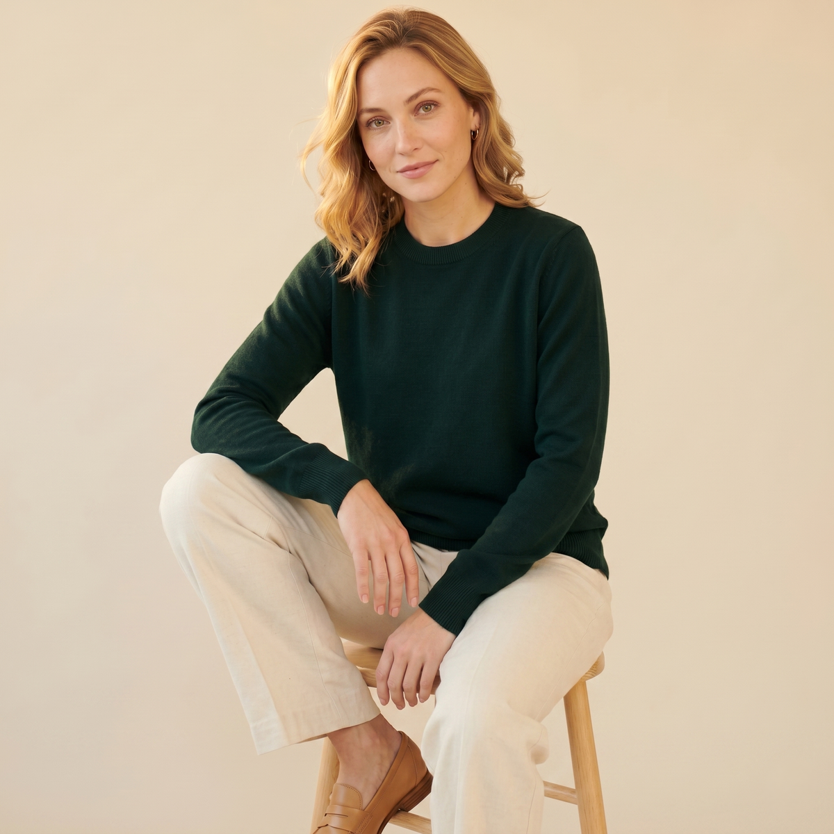 Women's Cashmere Crewneck Sweater - The Original LUMUSAE