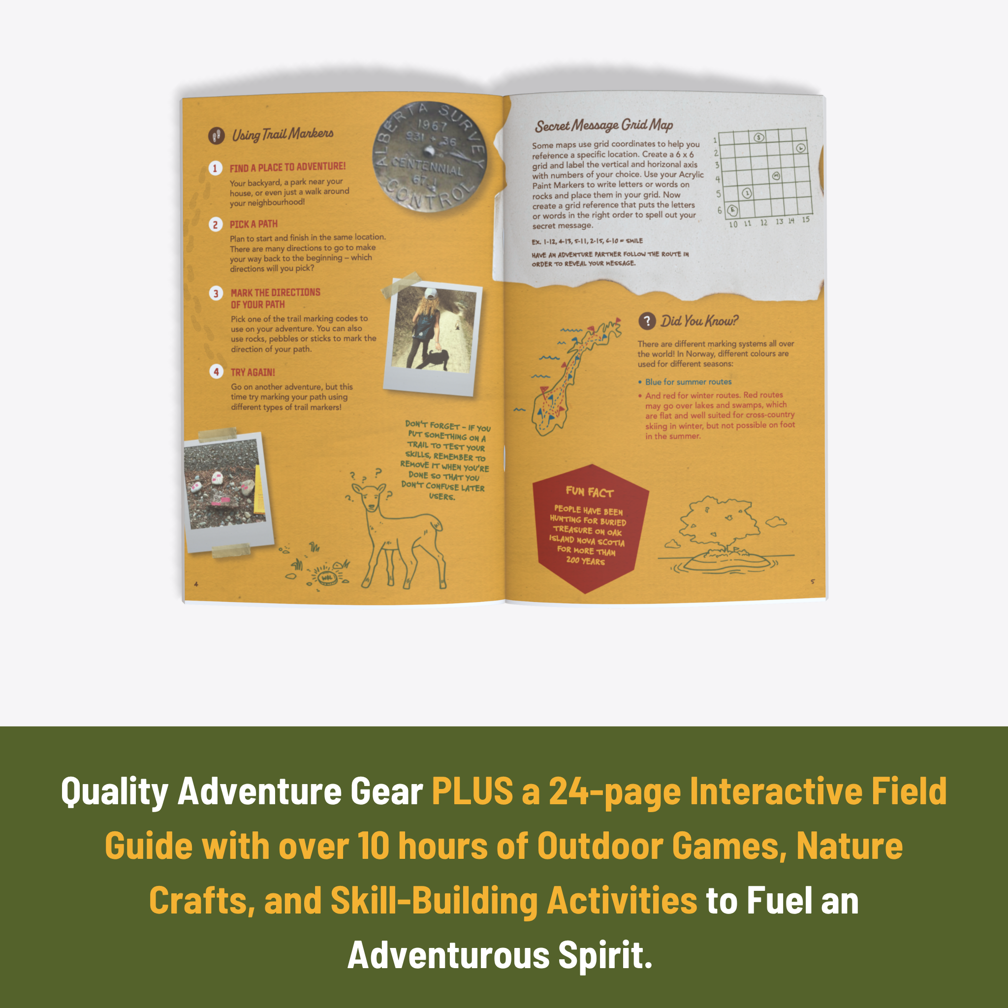 Kids Navigation Kit Compass Map Skills Adventure Set Wild Life Outdoor Adventures
