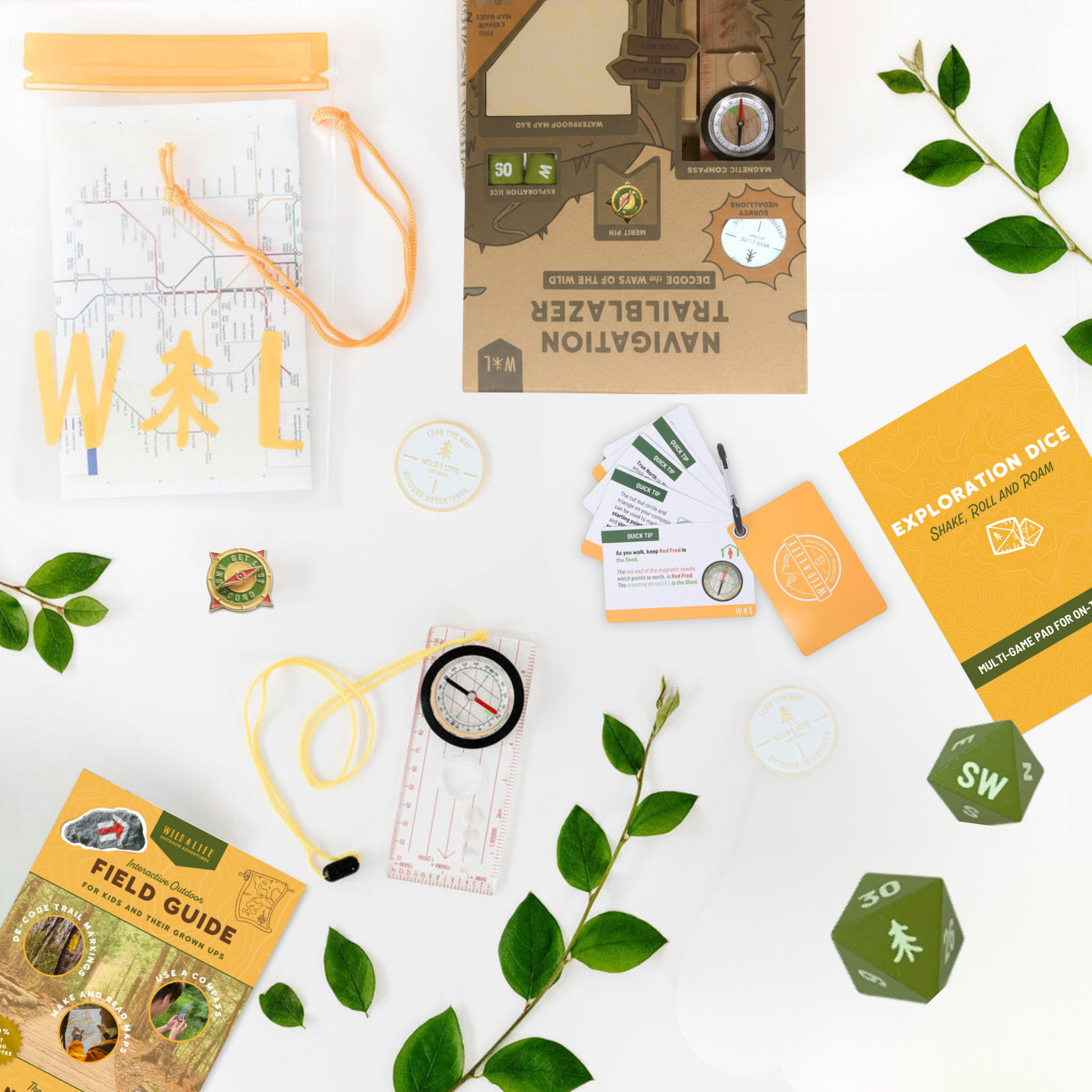 Kids Navigation Kit Compass Map Skills Adventure Set Wild Life Outdoor Adventures
