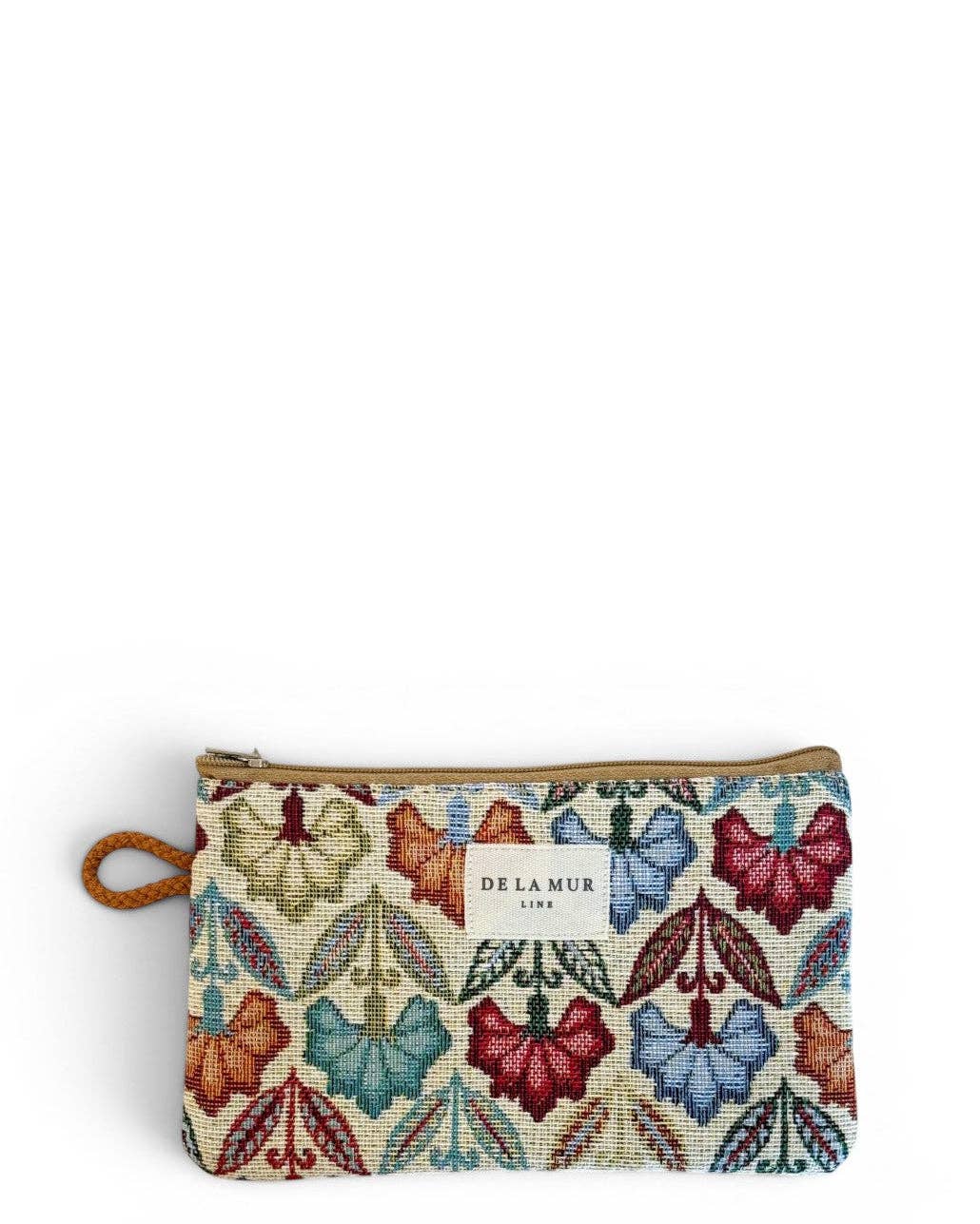 Floral Jacquard Makeup Bag & Coin Purse – Small Zip Pouch