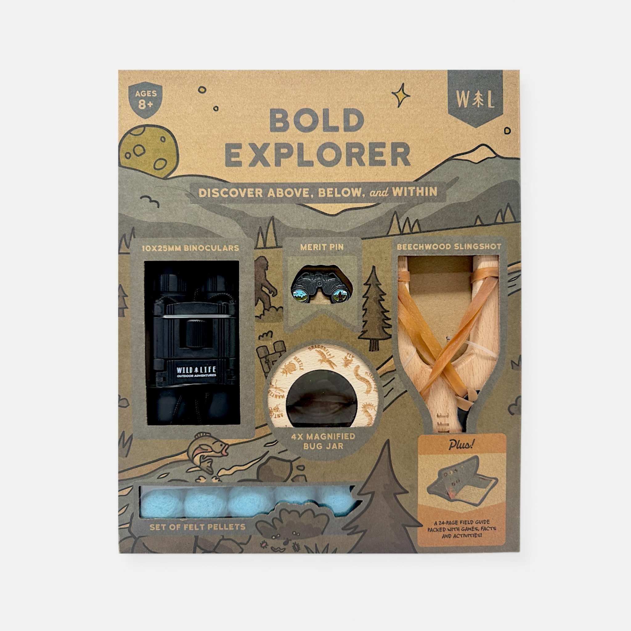 Kids Outdoor Adventure Kit Explorer STEM Nature Set Wild Life Outdoor Adventures