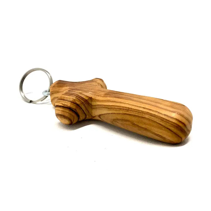 Olive Wood Cross Keychain Anthro Apothecary