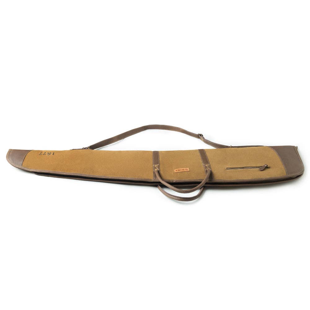 Long Range Cotton & Leather Rifle Case | Western Gun Case | Antique Olive Myra Bag