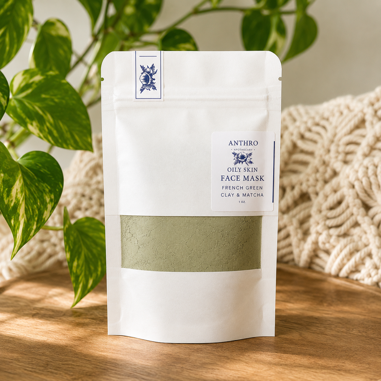 Powdered Clay Face Mask – 4 Botanical Blends | ~12 Treatments | Anthro Apothecary