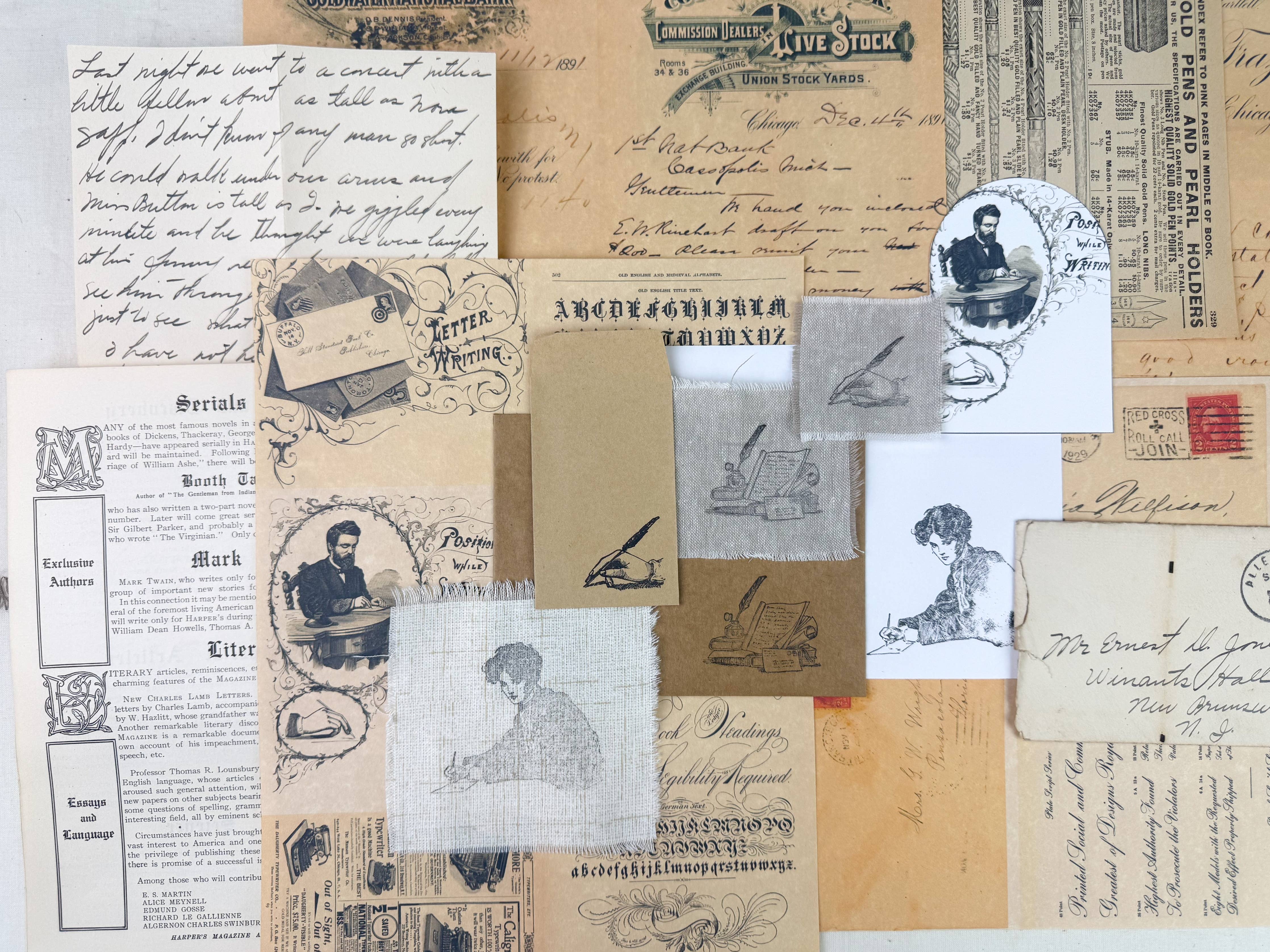 Writing Ephemera Kit | Junk Journal Supplies | Vintage Letters & Paper Craft A House of Books