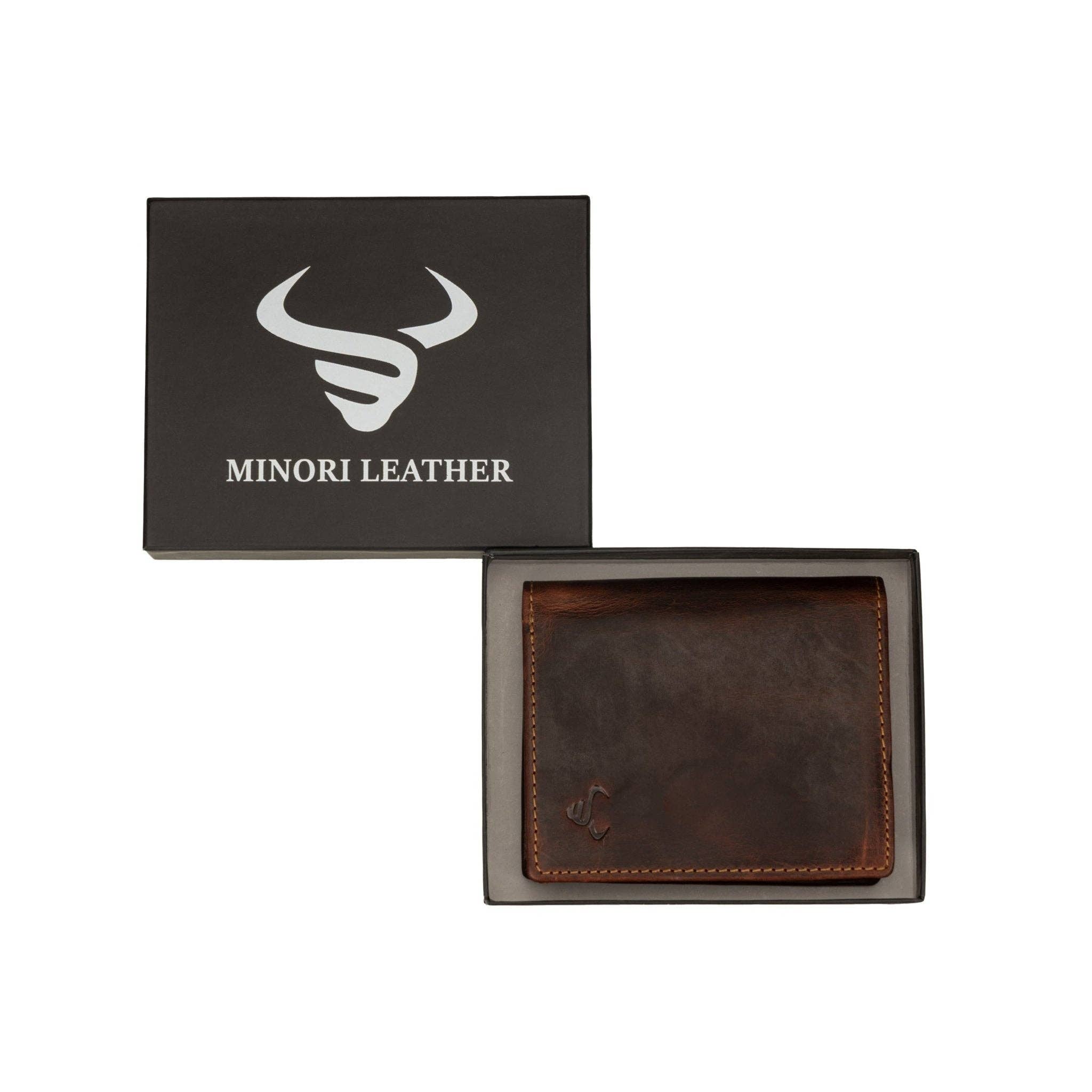 Philip Full-Grain Leather Trifold Wallet for Men | RFID Blocking Minori Leather