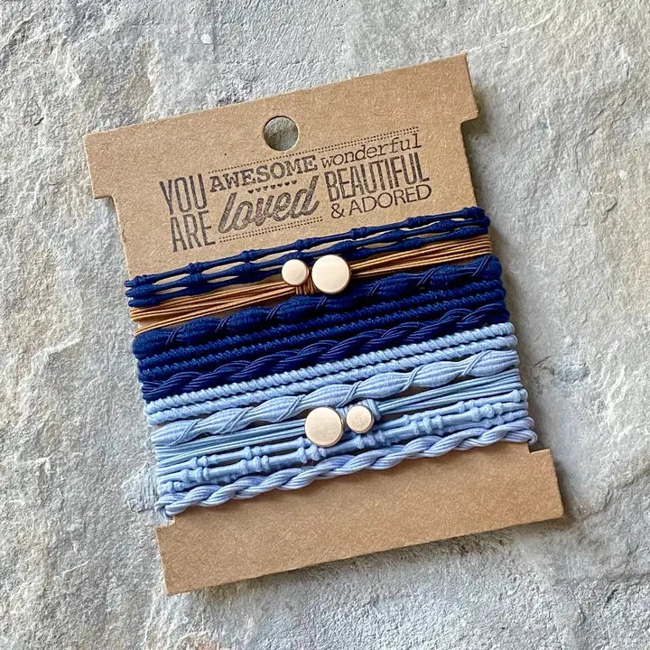 Upcycled Boho Hairties Navy Blue Anthro Apothecary