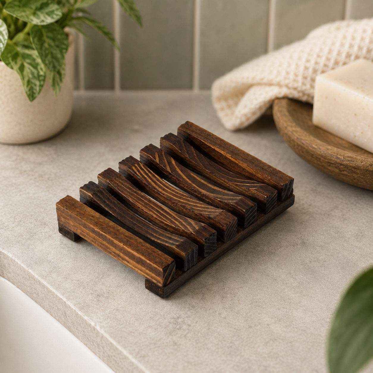 wood soap dish