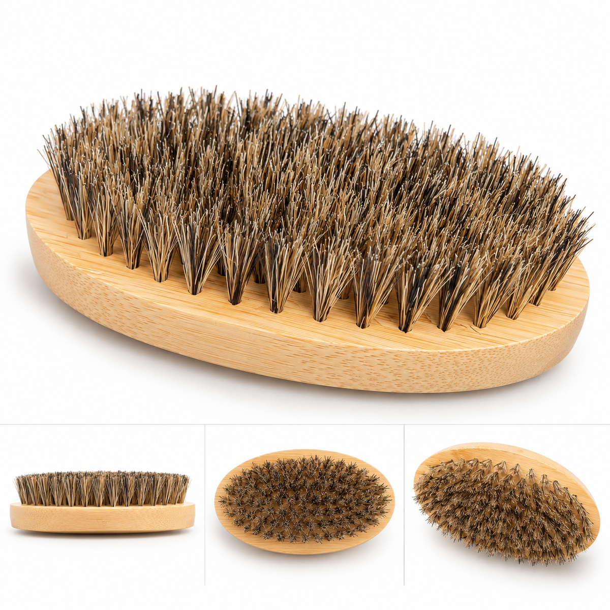 Bamboo Wood Boar Bristle Men's Beard Brush