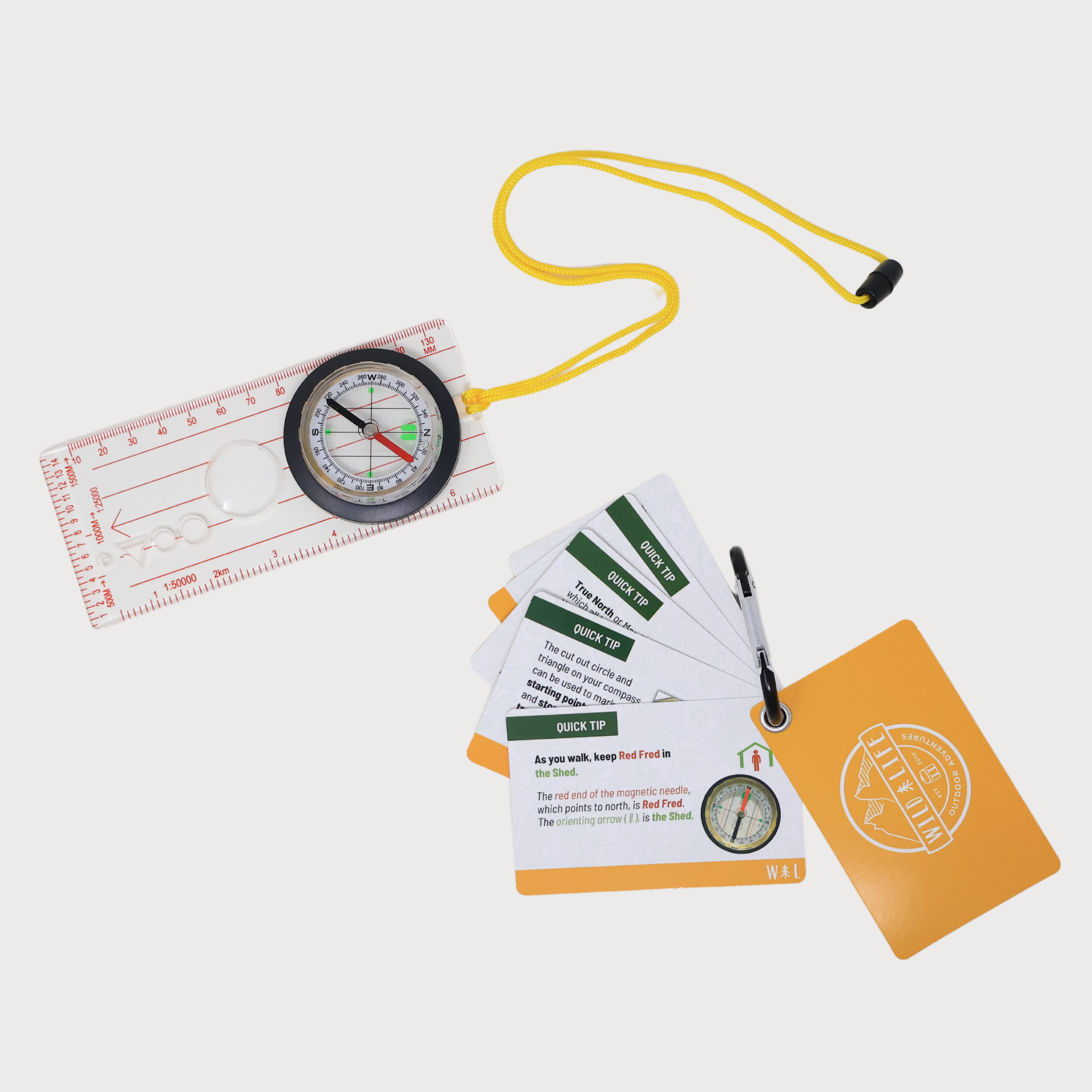 Kids Navigation Kit Compass Map Skills Adventure Set Wild Life Outdoor Adventures