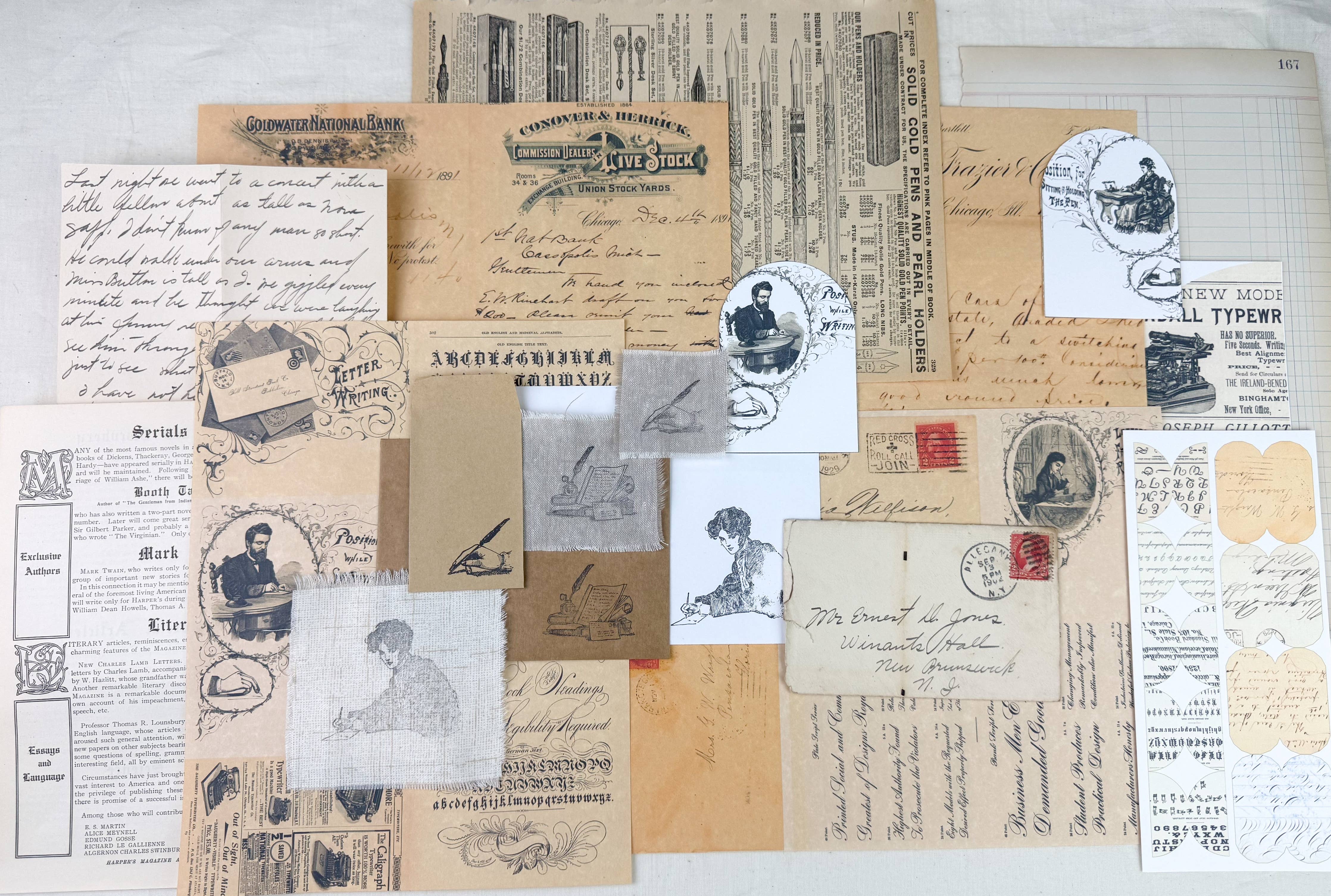 Writing Ephemera Kit | Junk Journal Supplies | Vintage Letters & Paper Craft A House of Books