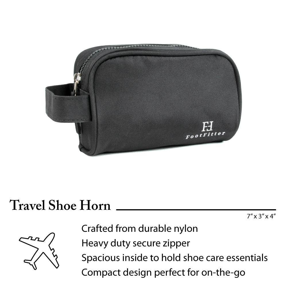 FootFitter Travel Shoe Shine Kit | Leather Shoe Care Set with Shoe Cream FootFitter
