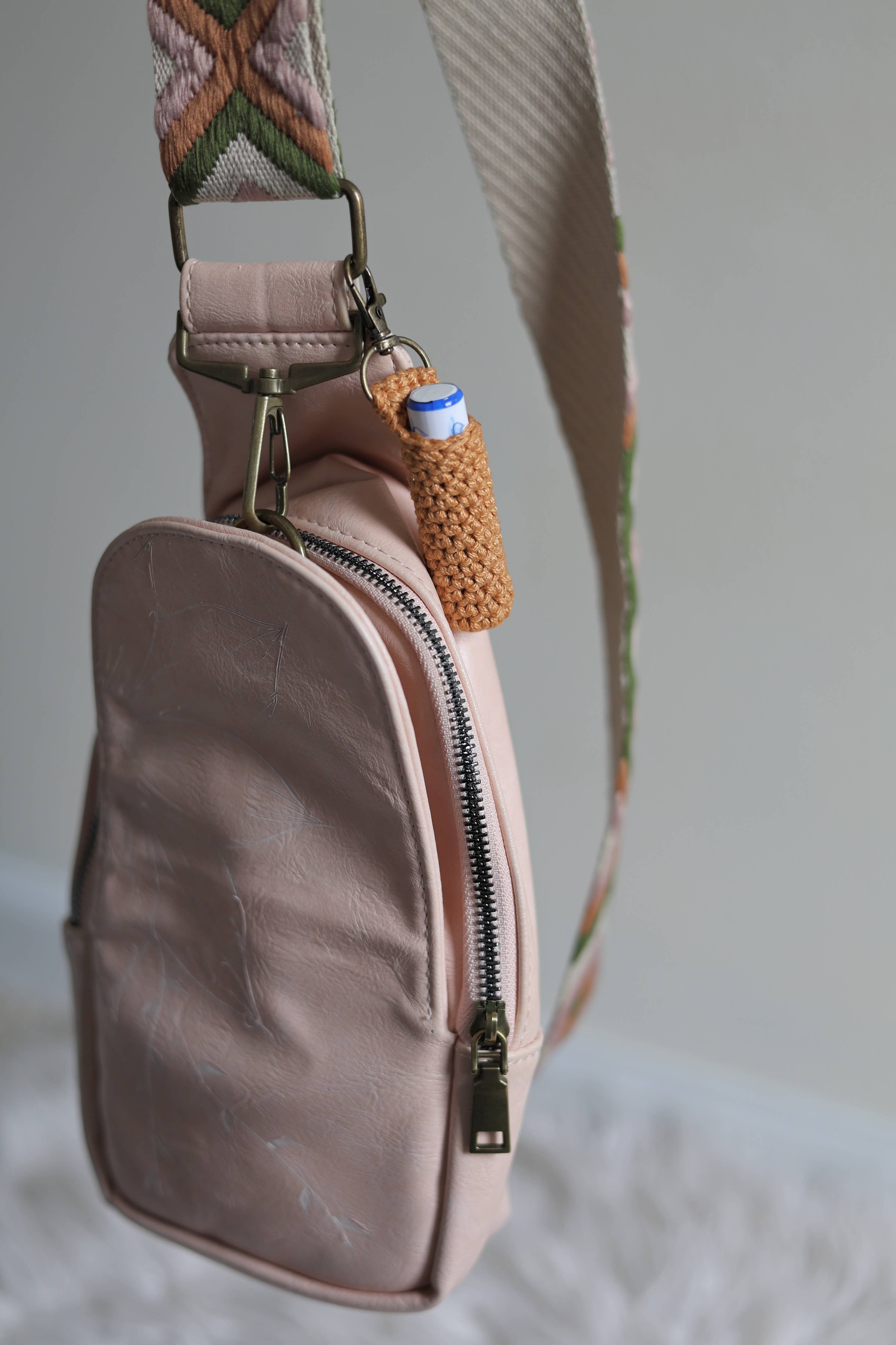 Crochet Lip Balm Holder | Keychain Clip | Mercerized Cotton | Handmade Gracy & Henry: Handmade