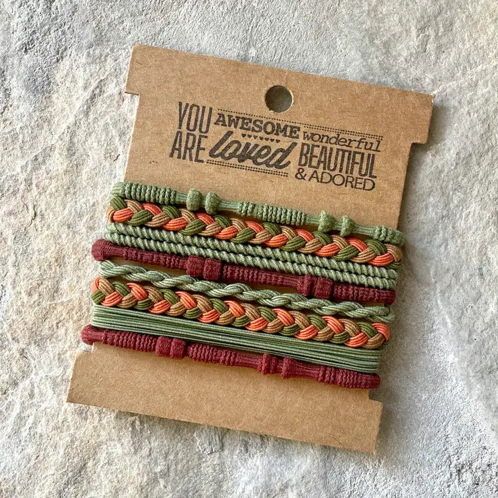Upcycled Boho Hairties Olive Green Anthro Apothecary