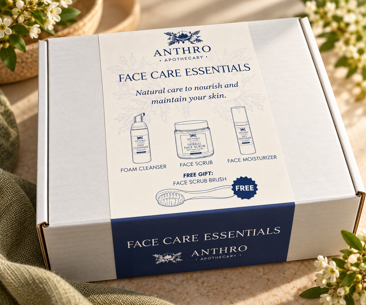Face Care Essentials Bundle- FREE Face Brush Anthro Apothecary