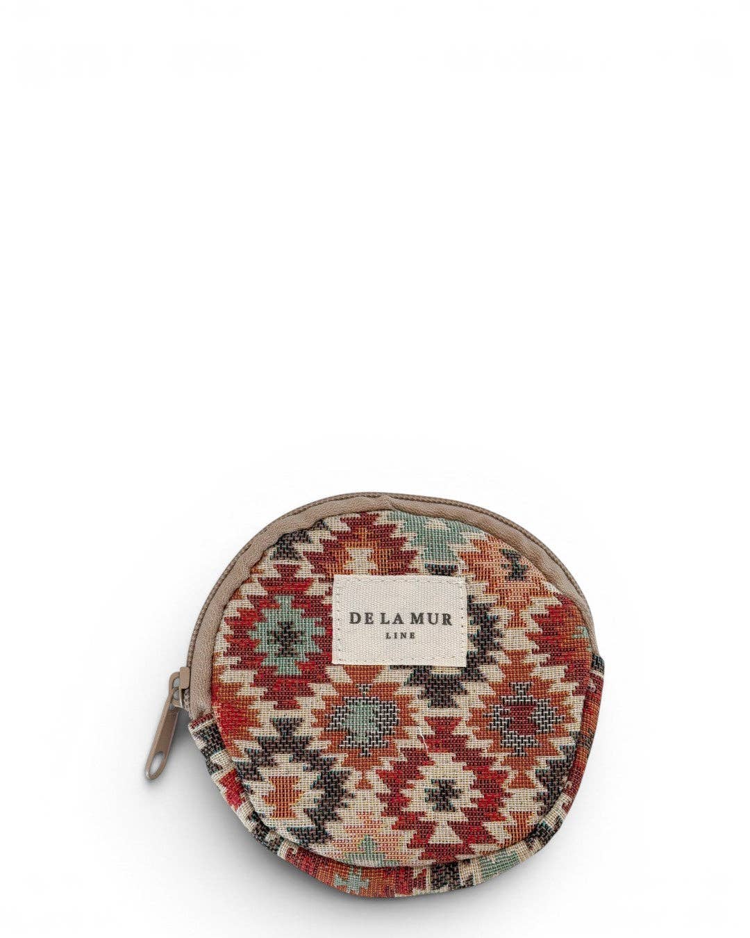 Geometric Jacquard Round Coin Purse