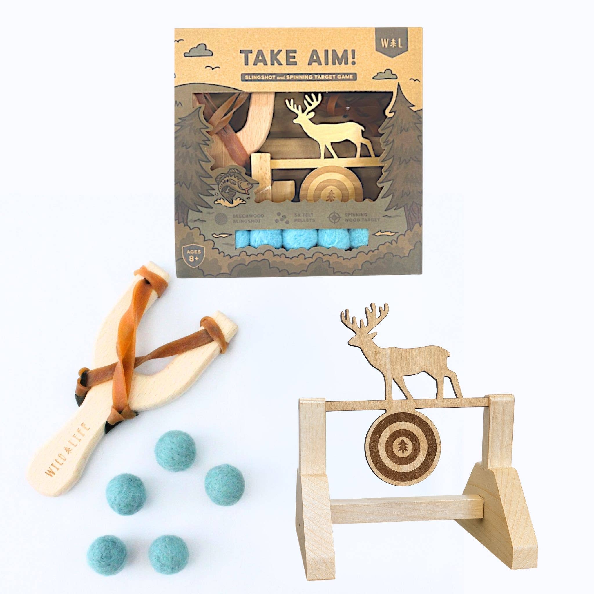 Kids Slingshot & Target Set Outdoor Backyard Toy Wild Life Outdoor Adventures