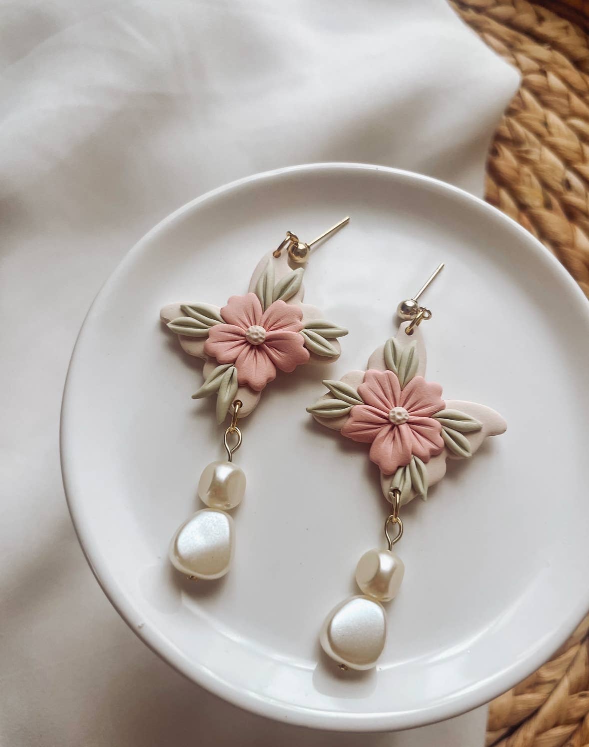 Pastel Floral Butterfly Earrings - Placed by Grace Placed by Grace