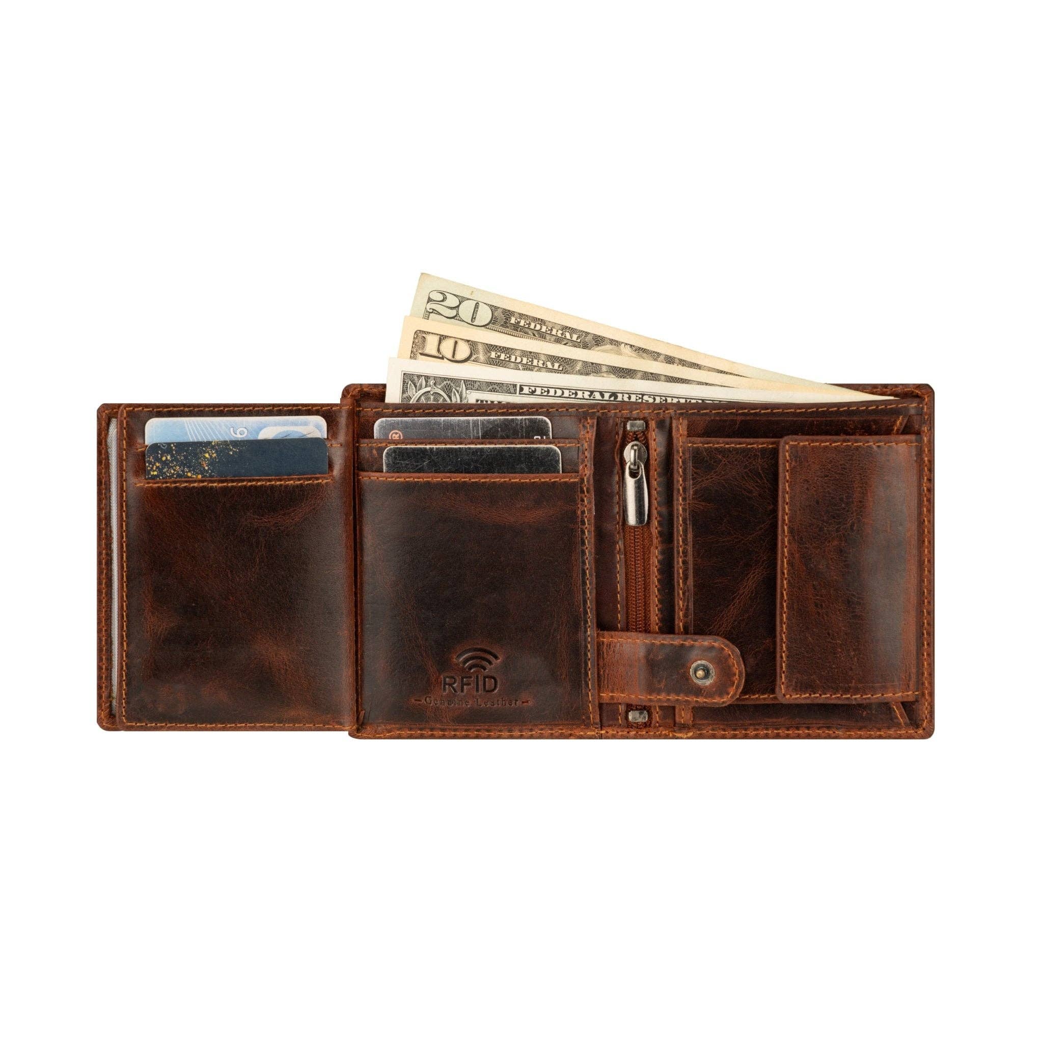 Philip Full-Grain Leather Trifold Wallet for Men | RFID Blocking Minori Leather