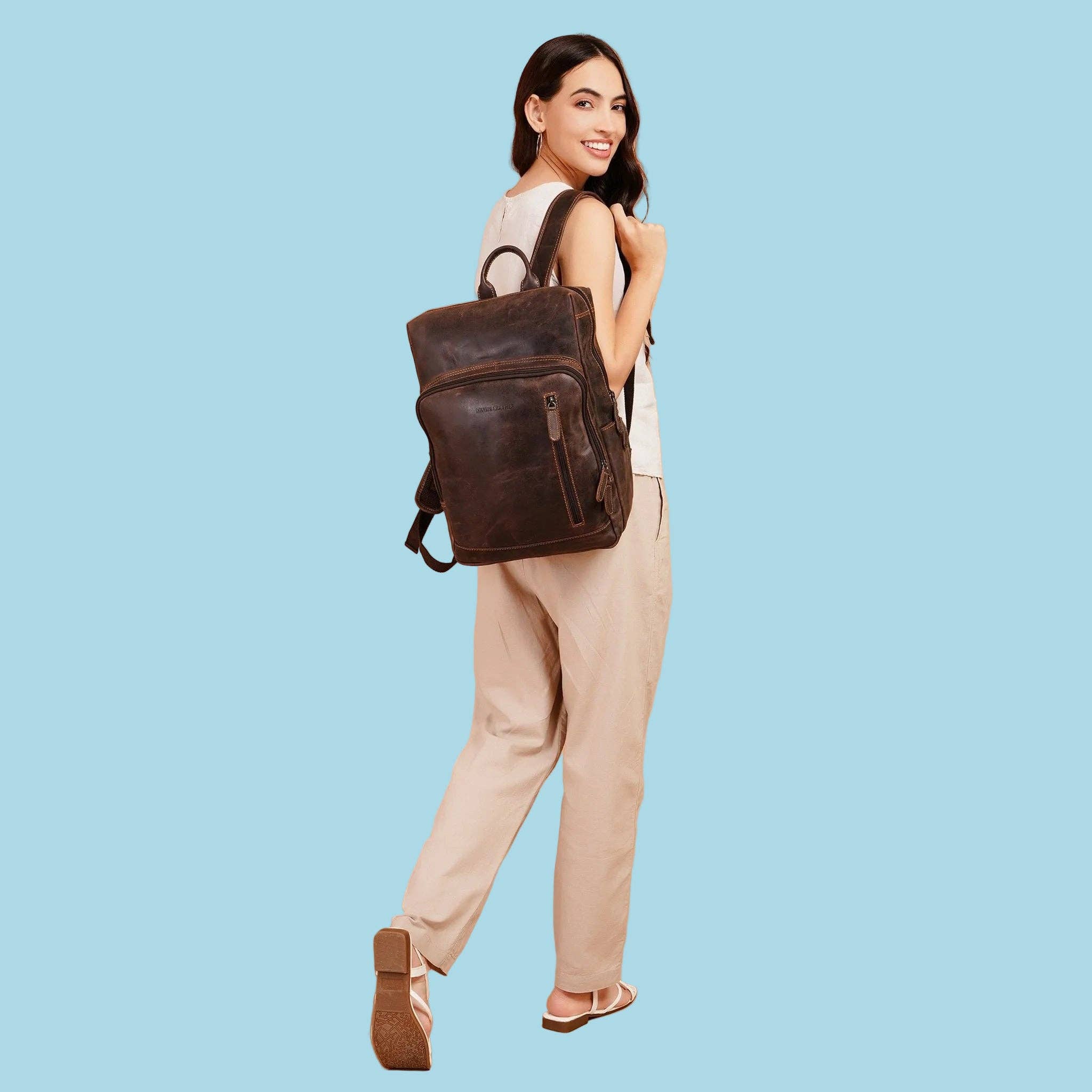 Oslo Full-Grain Leather Laptop Backpack | 16" Laptop Bag Minori Leather