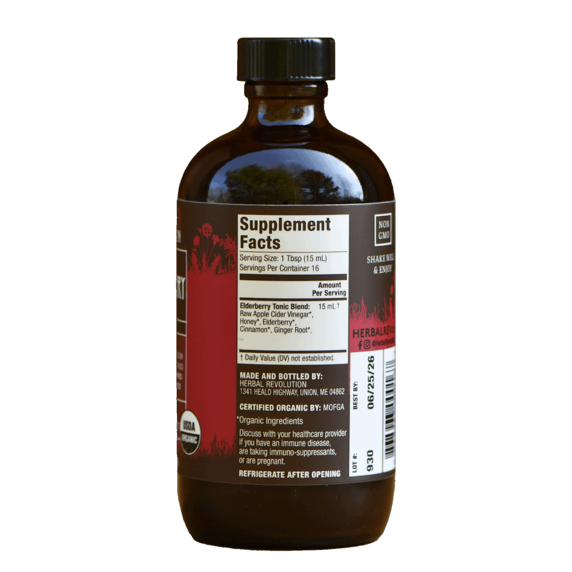 Elderberry Tonic: Raw ACV w/Mother, Immune Support