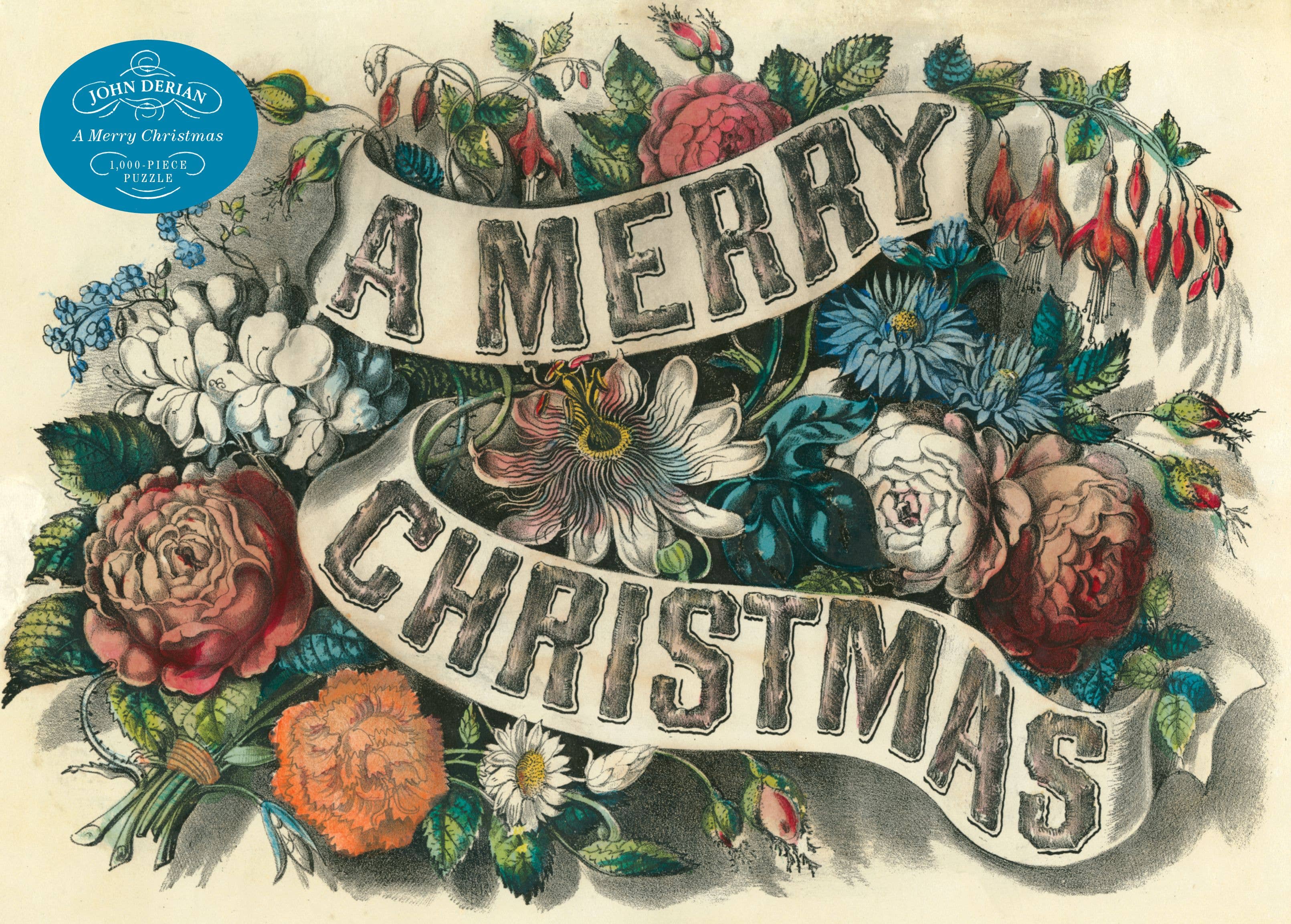 John Derian Merry Christmas 1,000-Piece Puzzle | Botanical Holiday Gift Hachette Book Group