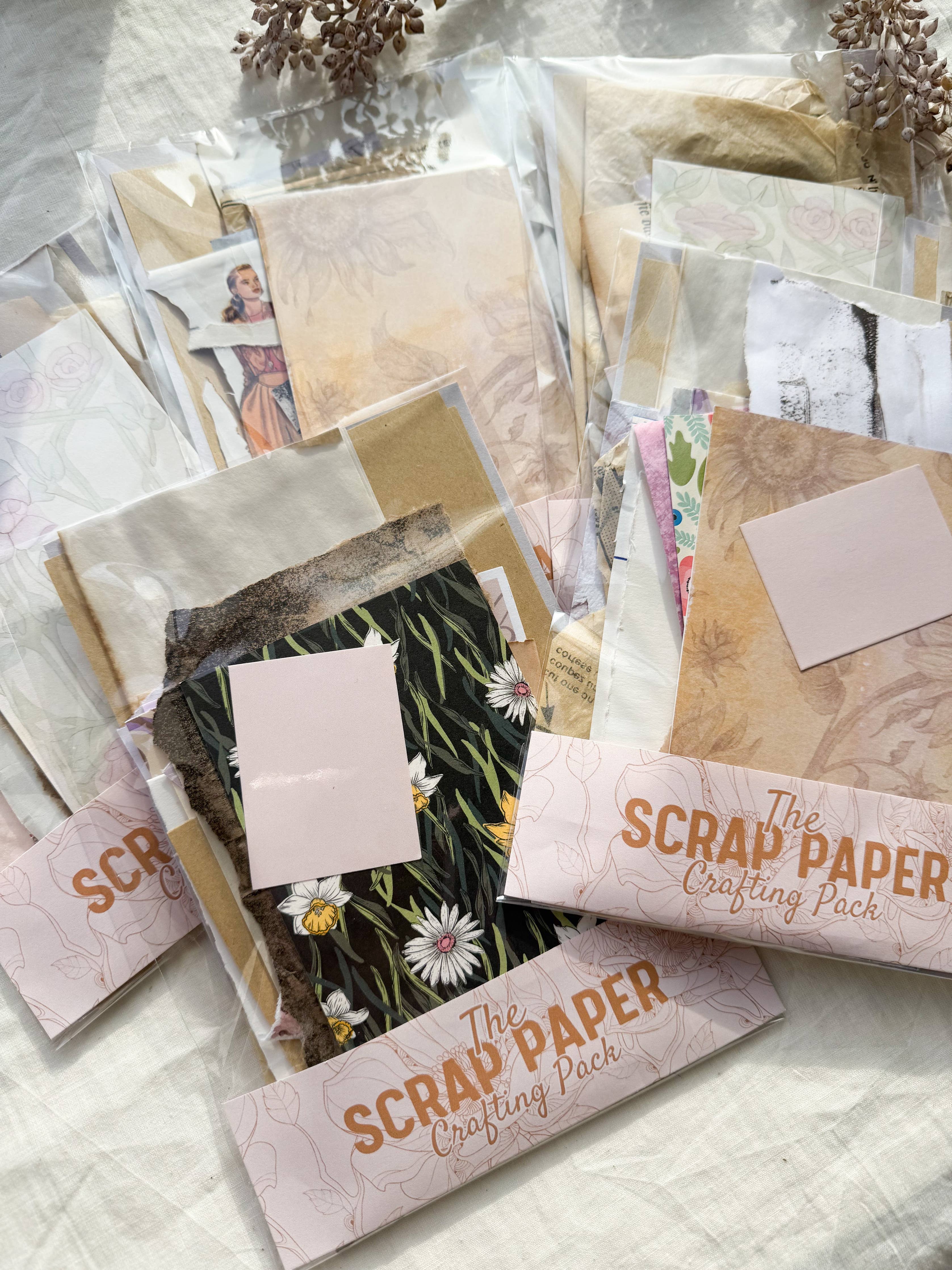 Vintage Scrap Paper Crafting Kit | Junk Journal & Collage Supplies | Eco-Friendly A House of Books