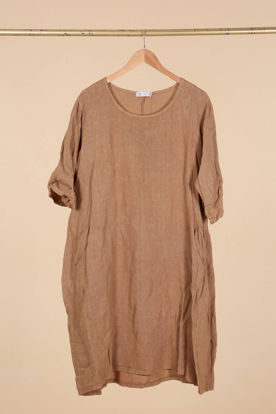 Italian Linen Dress- Round neck short dress