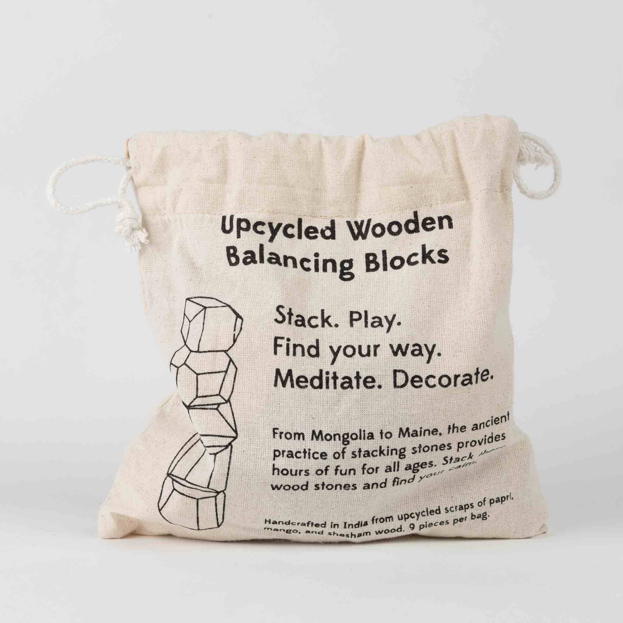 Upcycled Wood Stacking Stones - Set of 9