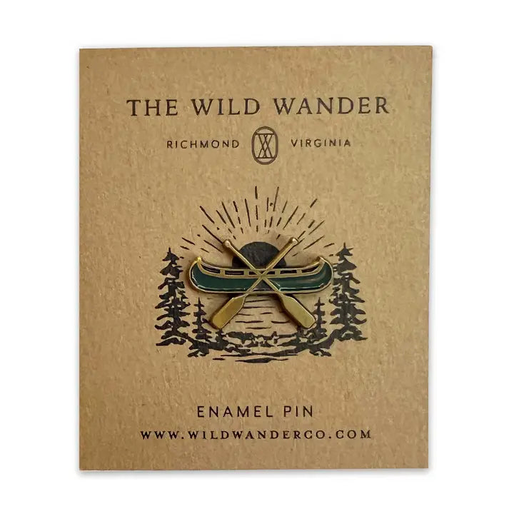 Wild Wander Enamel Pin Canoe Anthro Apothecary