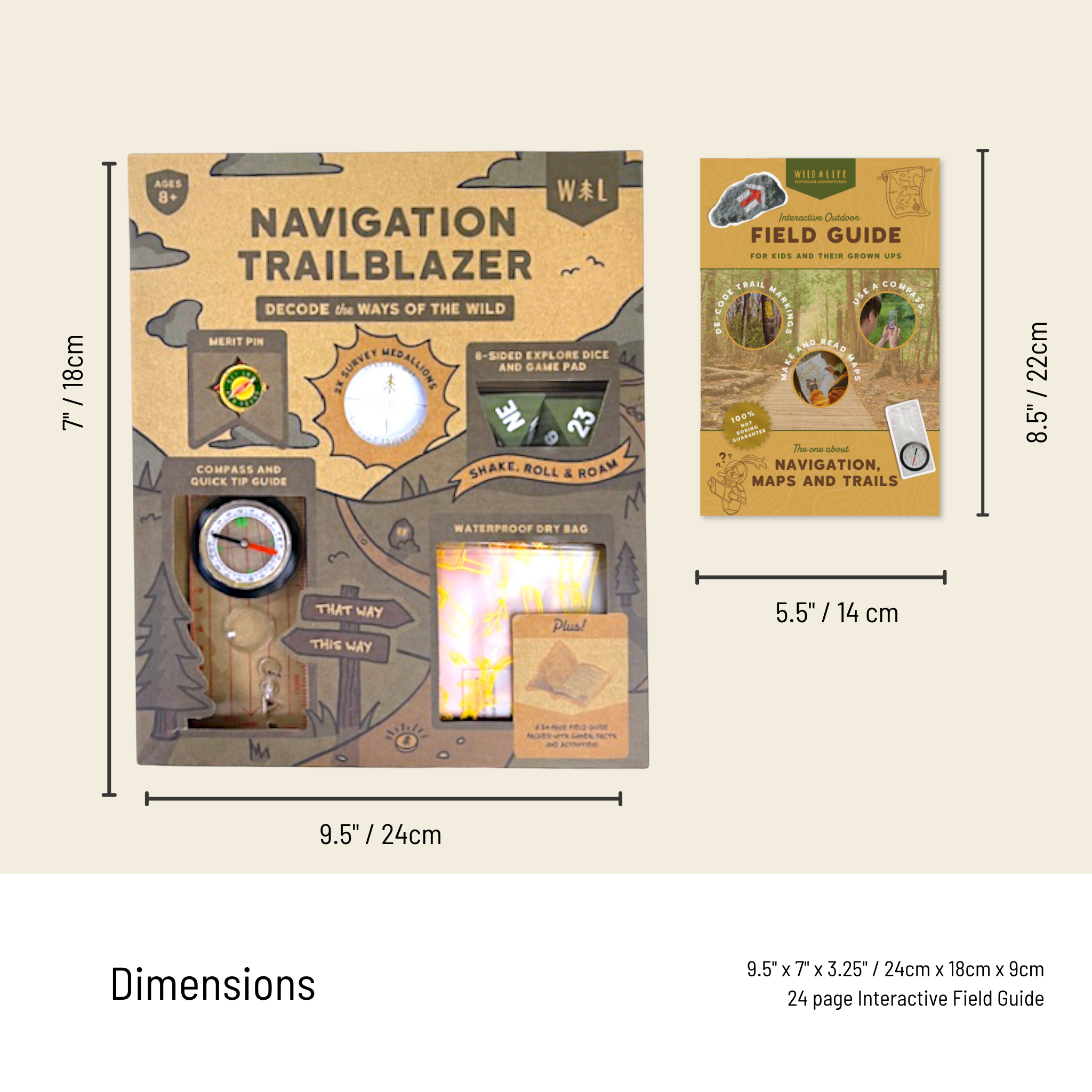 Kids Navigation Kit Compass Map Skills Adventure Set Wild Life Outdoor Adventures