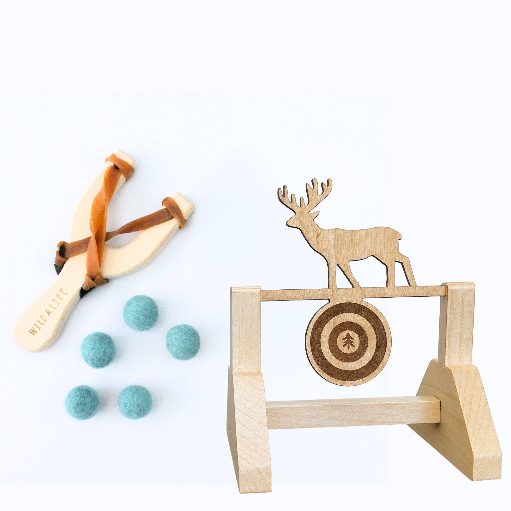 Kids Slingshot & Target Set Outdoor Backyard Toy Wild Life Outdoor Adventures