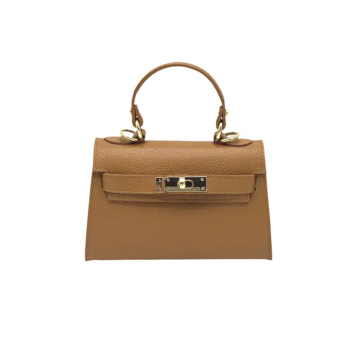 Italian Leather handbag mini Camel Anthro Apothecary
