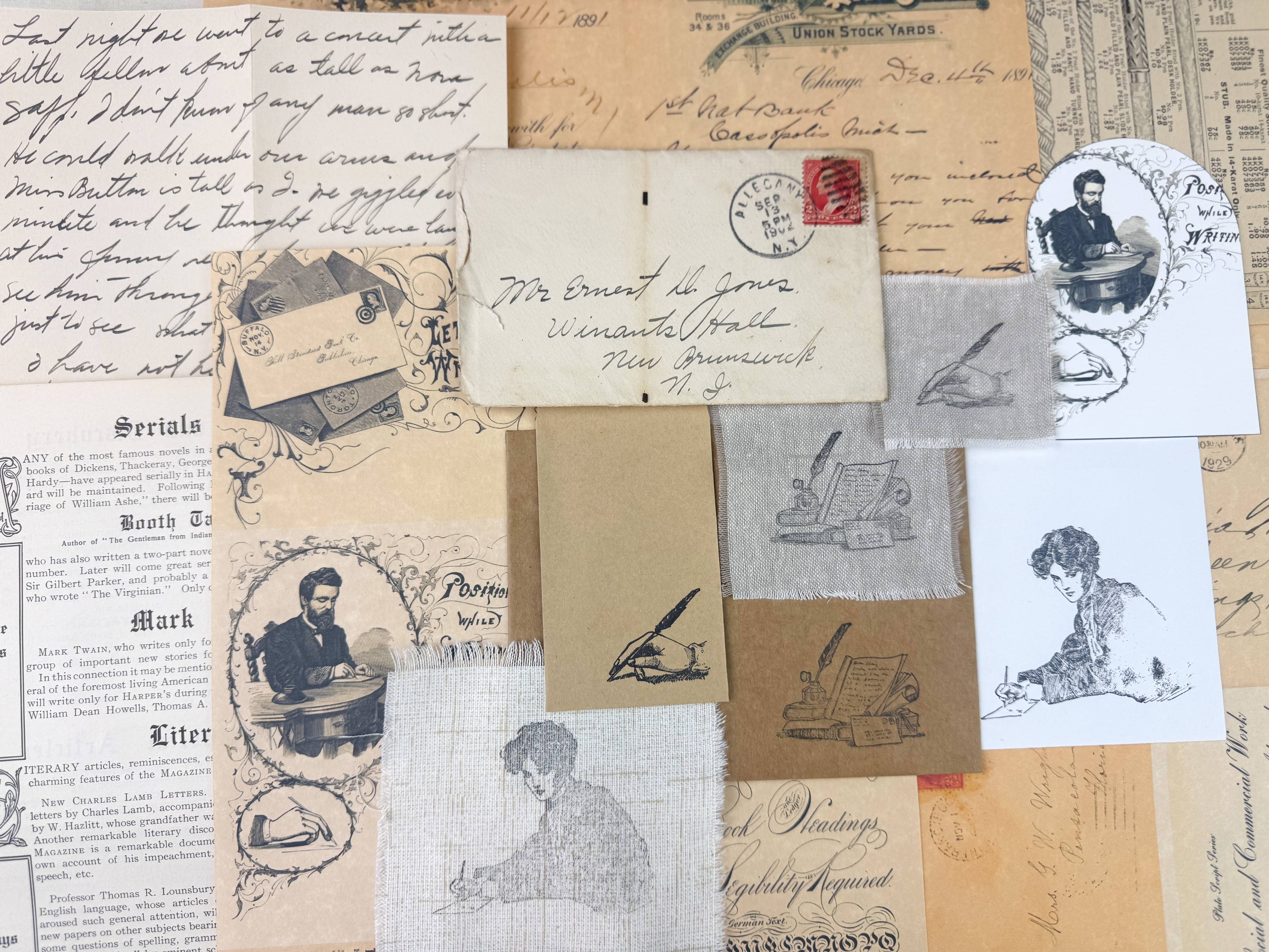 Writing Ephemera Kit | Junk Journal Supplies | Vintage Letters & Paper Craft A House of Books