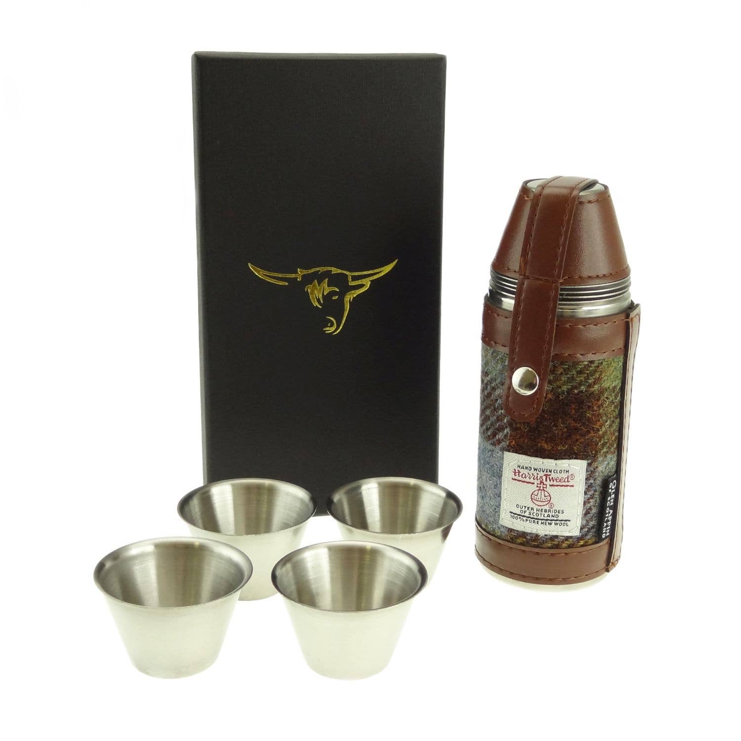 Harris Tweed 8oz Hunting Flask | Authentic Scottish Gift MacLeod Tartan Dublin Gift Company