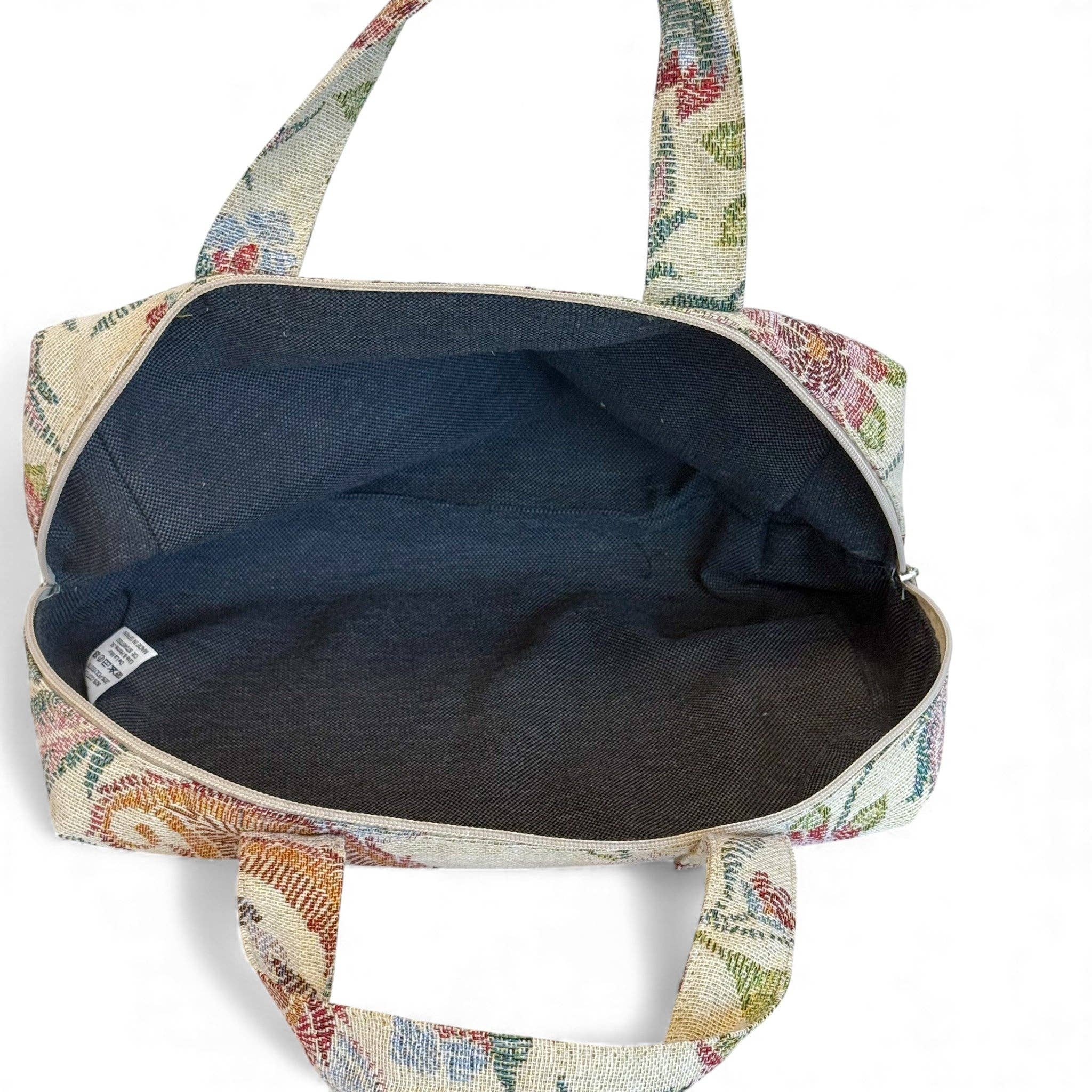 Floral Jacquard Extra Large Makeup Bag – Multicolor Paisley Tote