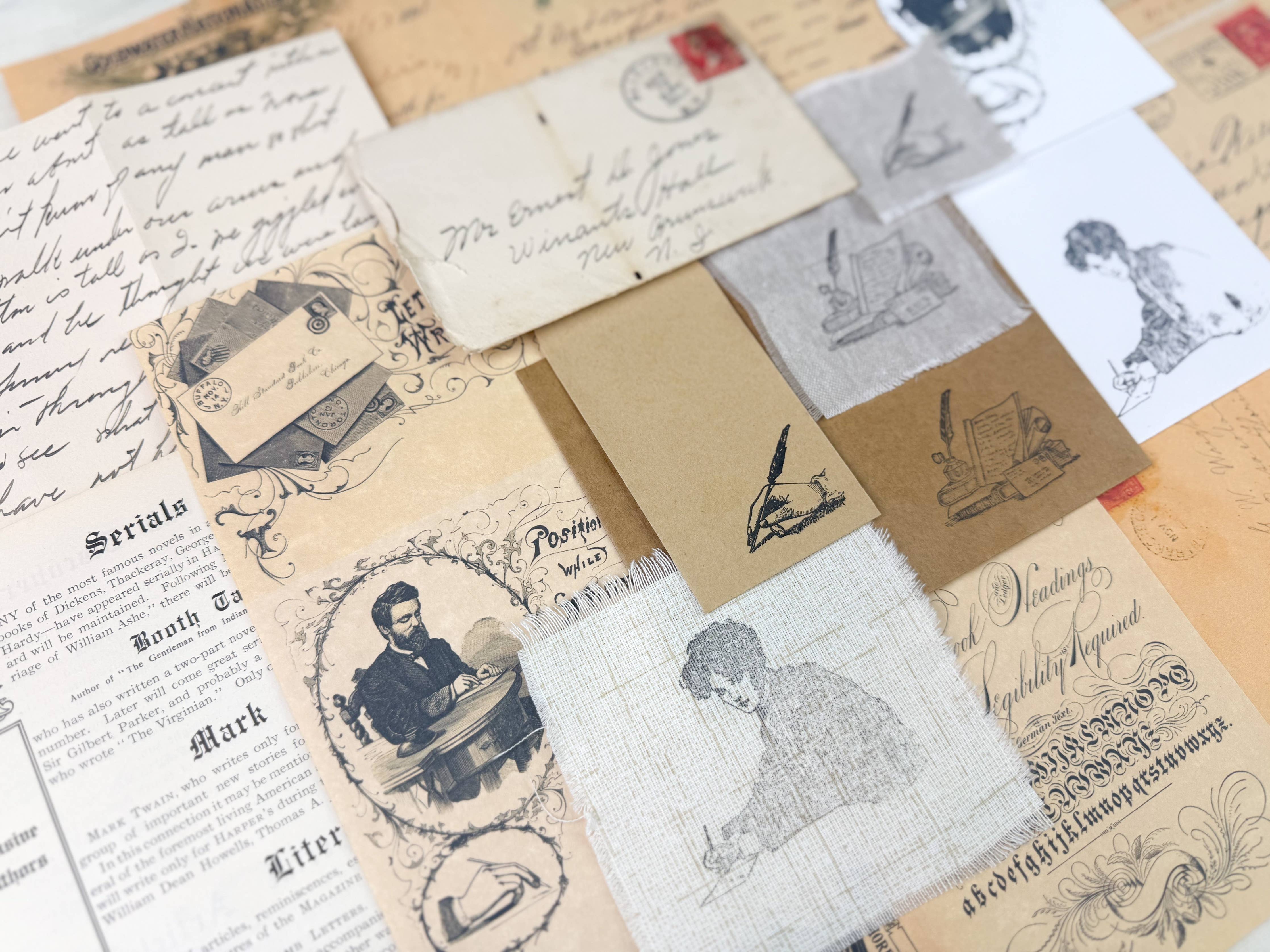 Writing Ephemera Kit | Junk Journal Supplies | Vintage Letters & Paper Craft A House of Books