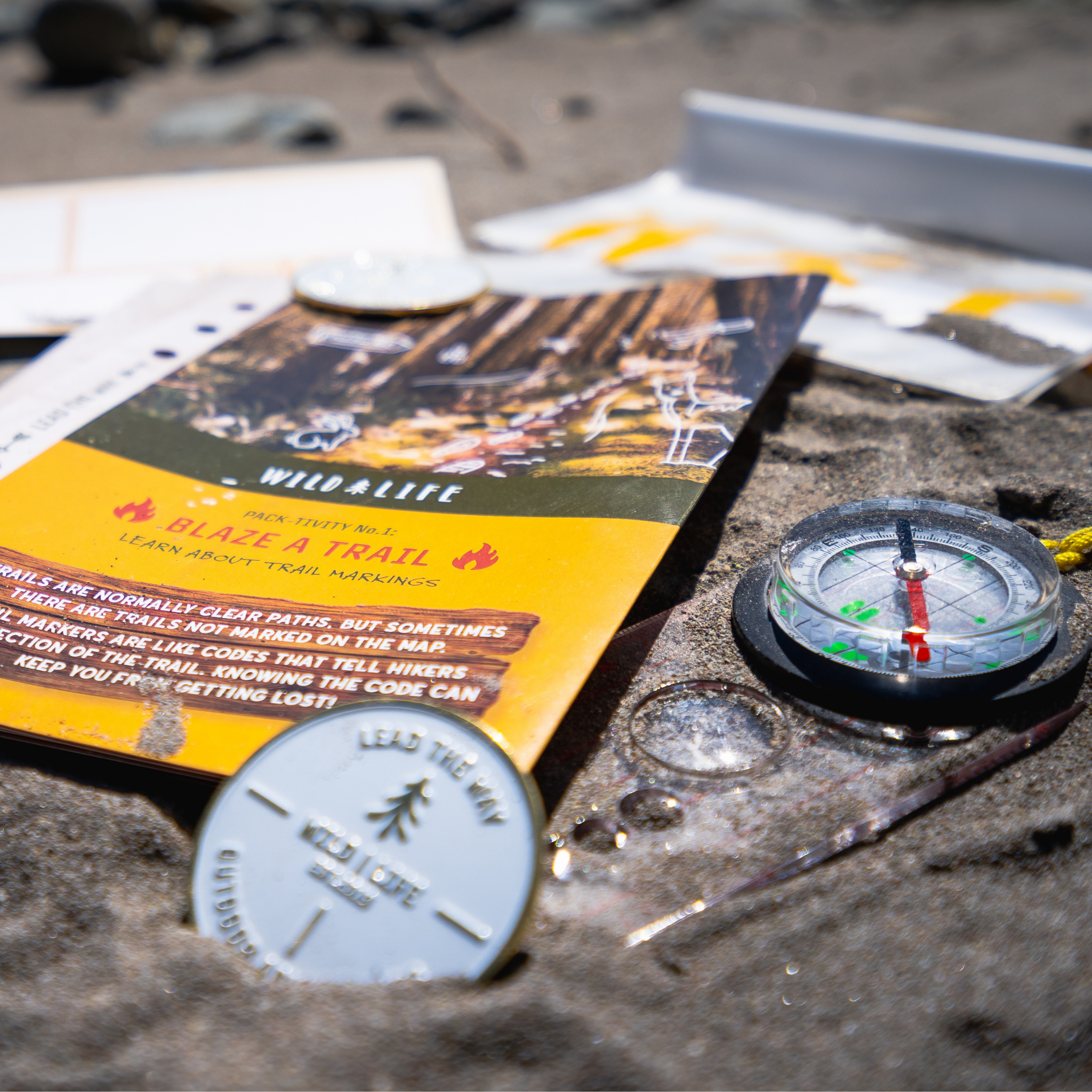 Kids Navigation Kit Compass Map Skills Adventure Set Wild Life Outdoor Adventures
