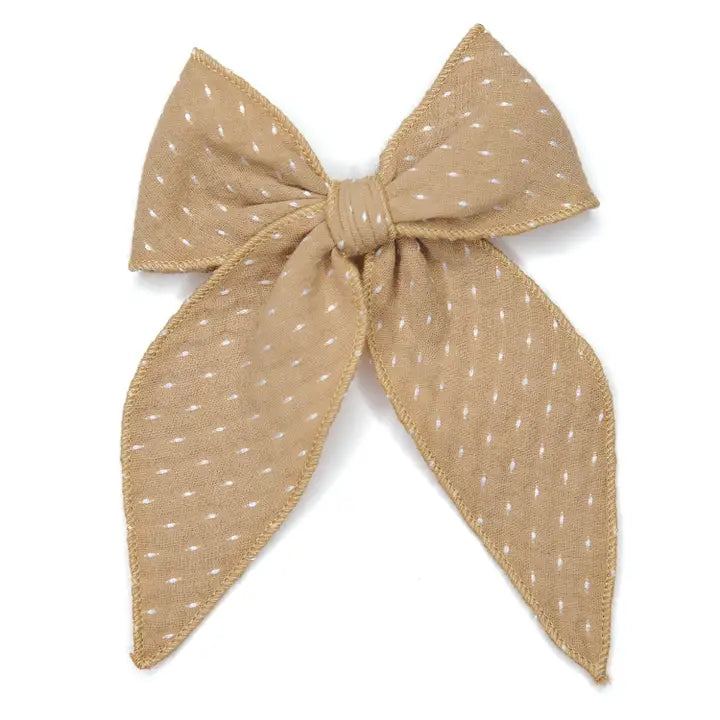 Hair Bow | Handmade in USA | Boon Accessories Petite Hair Bow 2"x3" Rattan Boon Ties