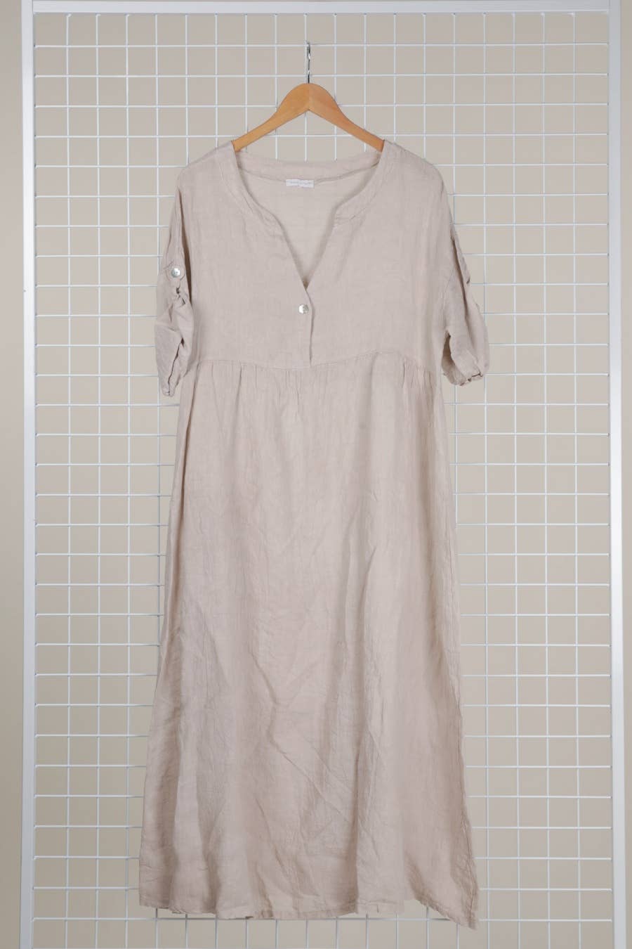 Italian Linen Dress- Single Button