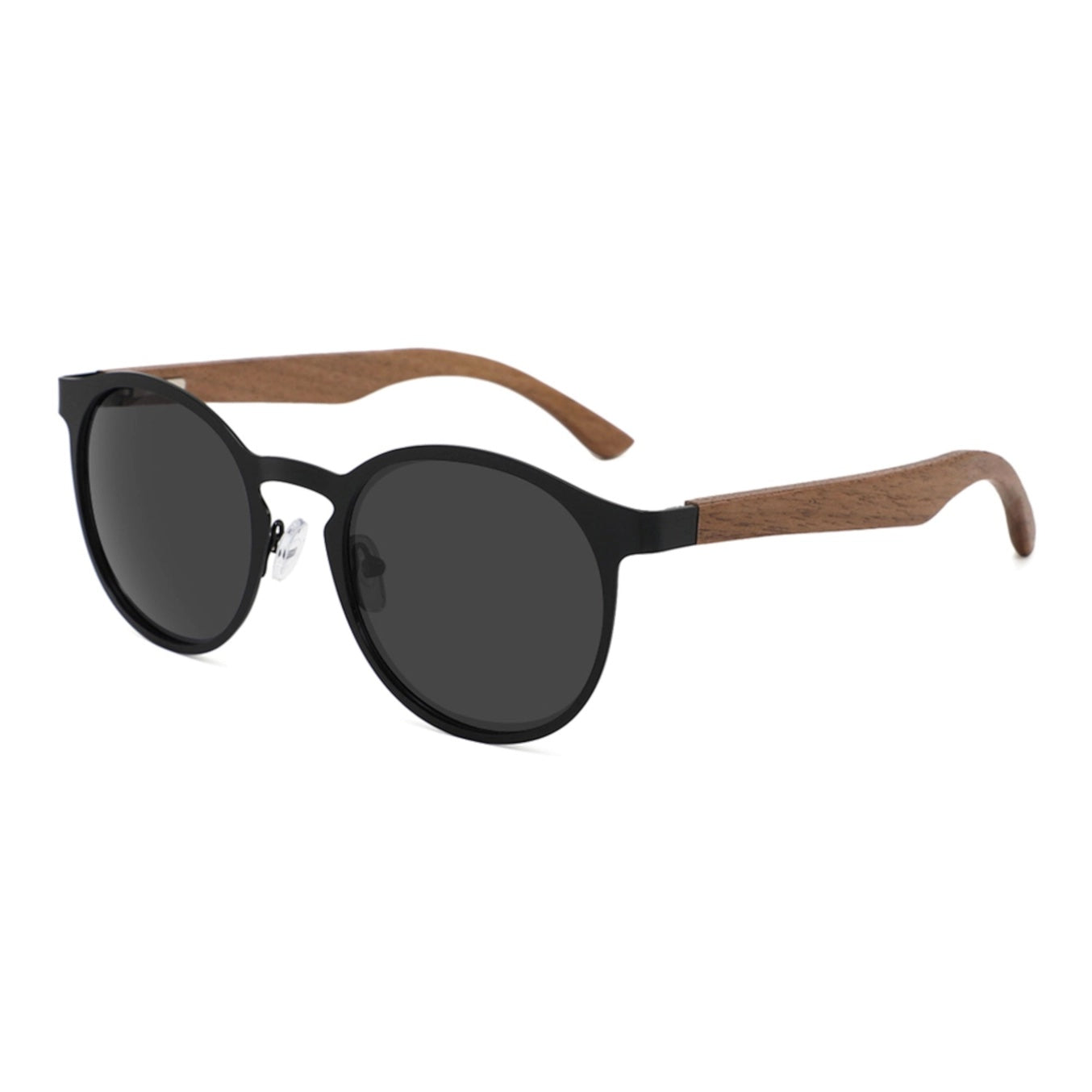 WUDN Sunglasses Hybrid Wooden Rounds Walnut & Smoke Black Anthro Apothecary