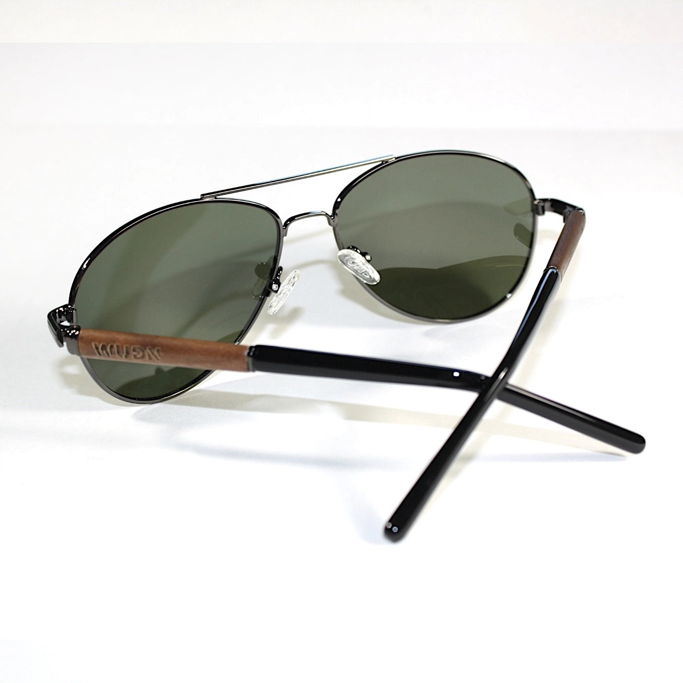 WUDN Sunglasses Hybrid Walnut Aviators Smoke Black Lenses Anthro Apothecary