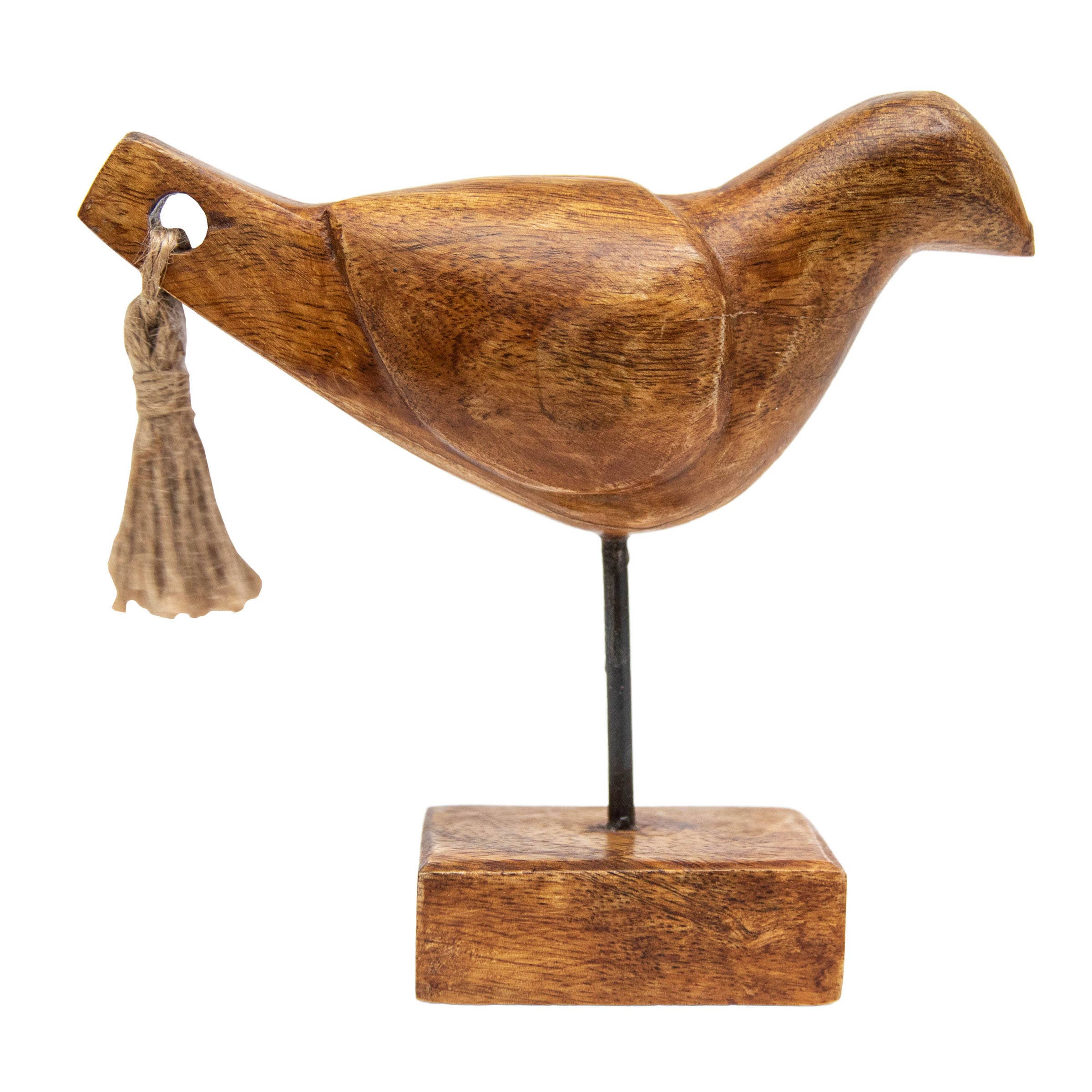 Crockett Wood Bird Decorative Figure with Tassel Tail Foreside Home & Garden