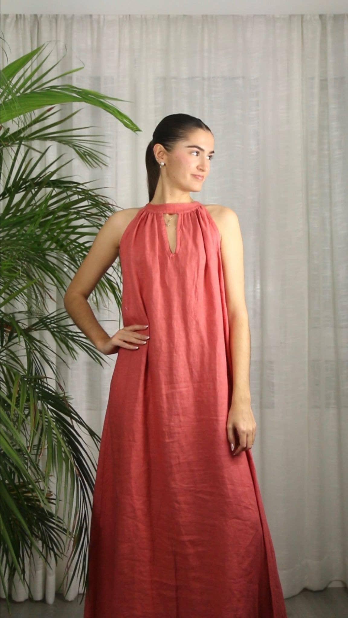 Italian Linen Dress- Back Bow Linen & More