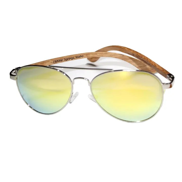WUDN Sunglasses Classic Zebra Aviators Sunset Yellow Anthro Apothecary