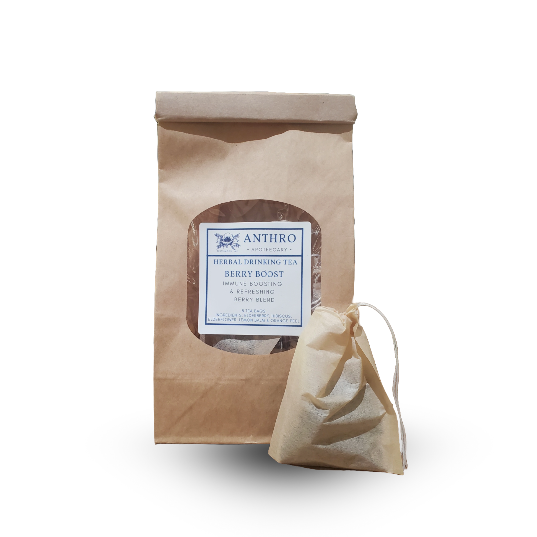 Berry Boost Herbal Tea | Elderberry Hibiscus Fruit Blend 8 tea bags Anthro Apothecary